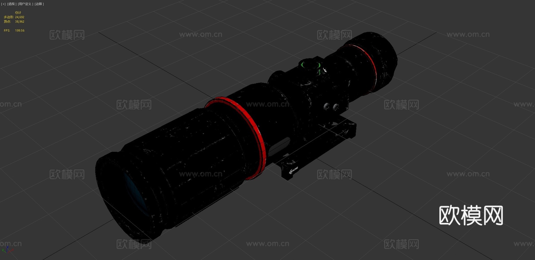 倍可安装枪瞄3d模型