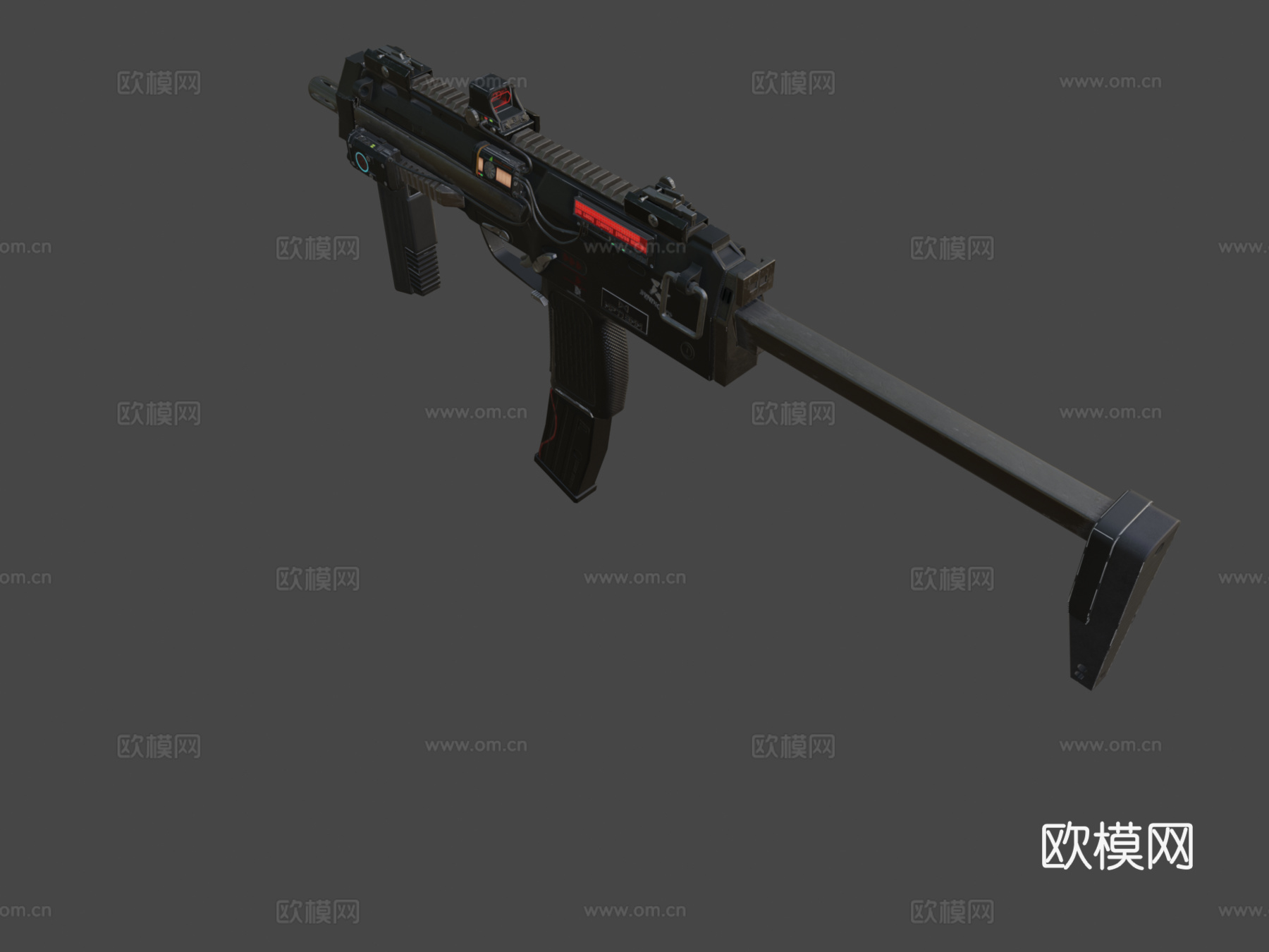 MP77赛博朋克冲锋枪3d模型