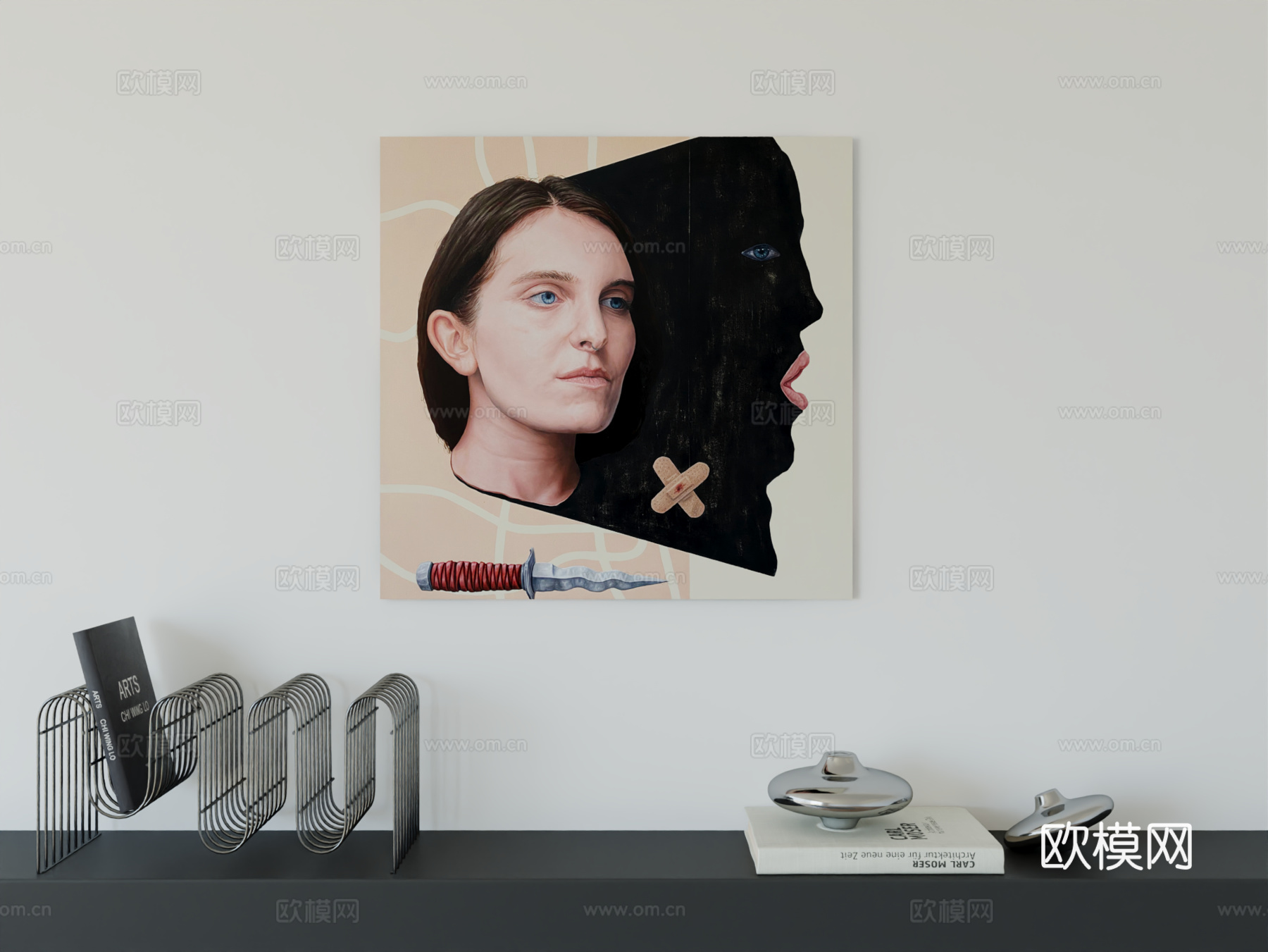 现代简约挂画包豪斯艺术挂画3d模型