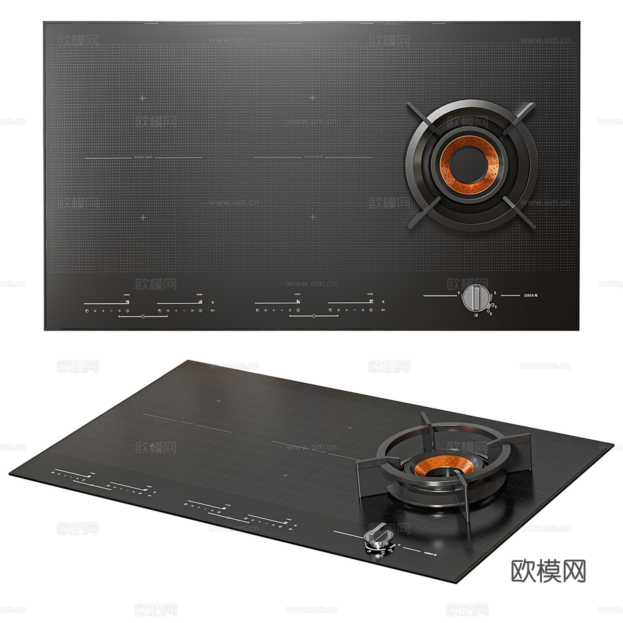 现代厨房器具 厨房灶具 燃气灶su模型