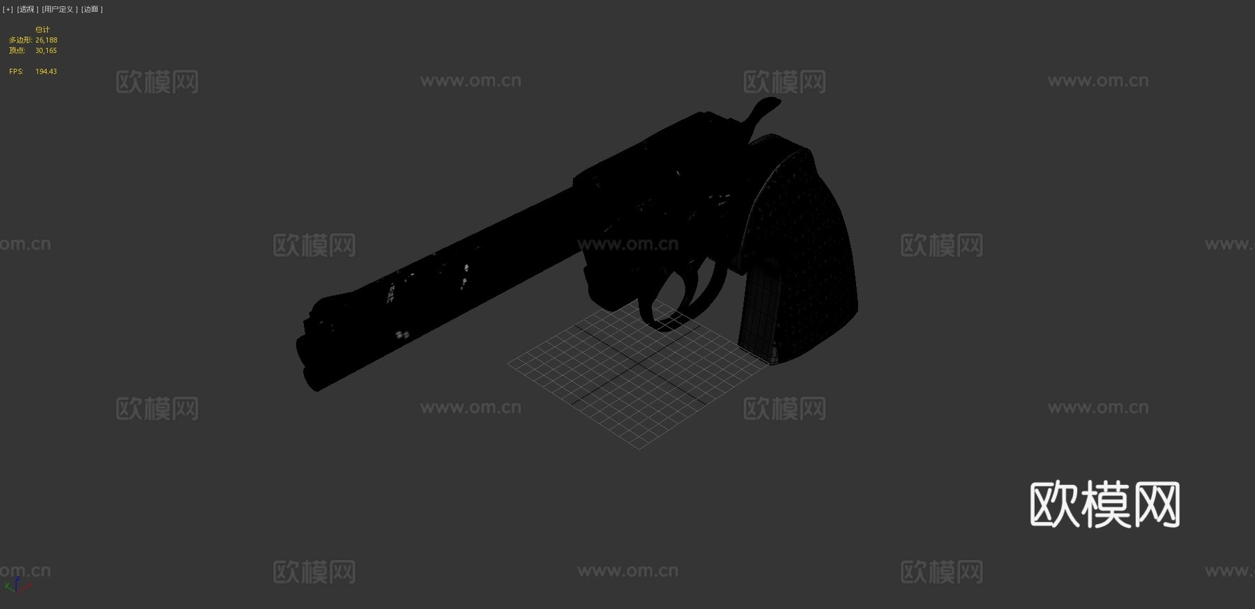左轮手枪3d模型