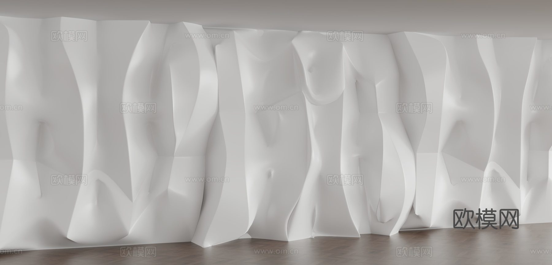 现代异形背景造型墙面3d模型