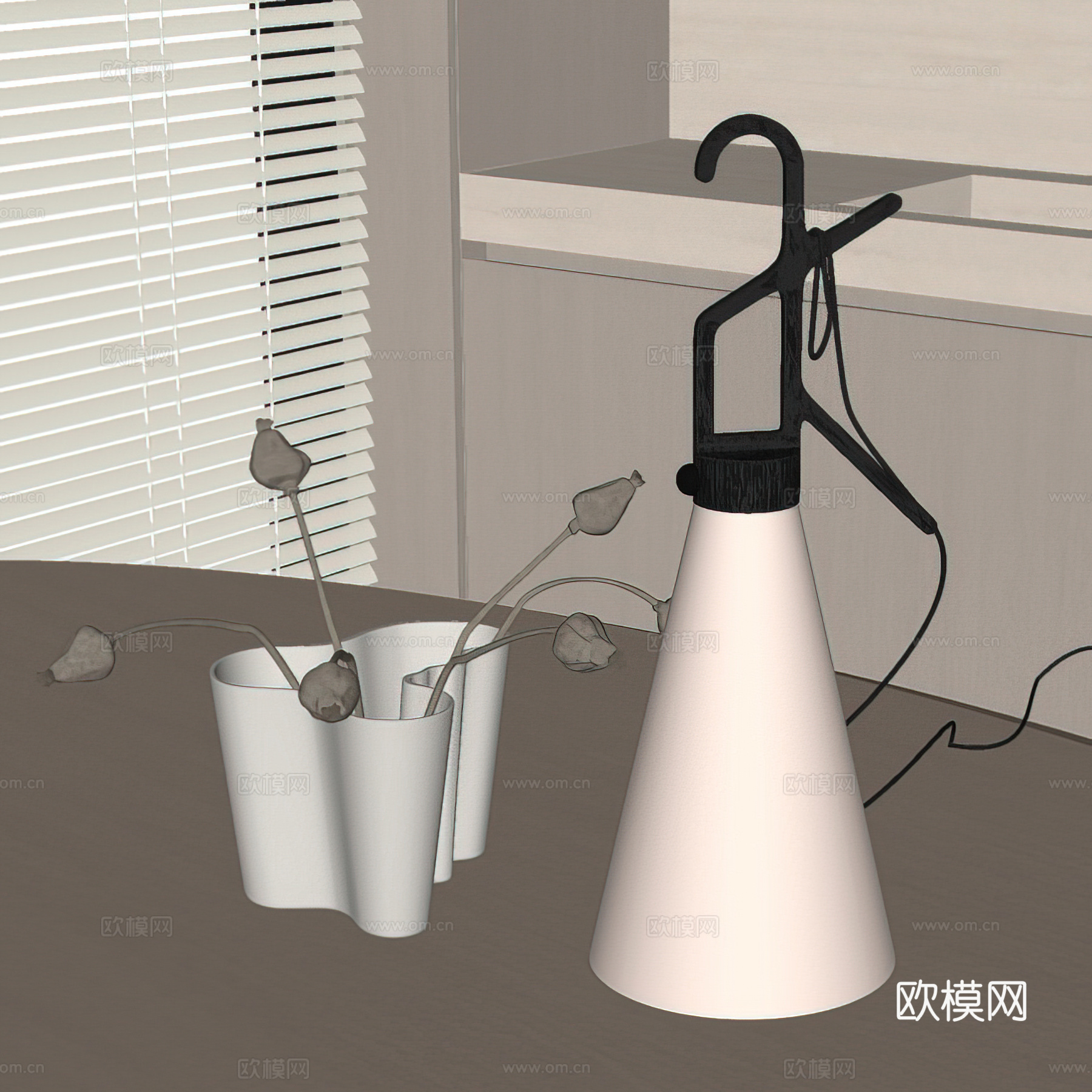 现代台灯 玻璃台灯 装饰台灯 中古台灯 花艺摆件 桌面摆件su模型