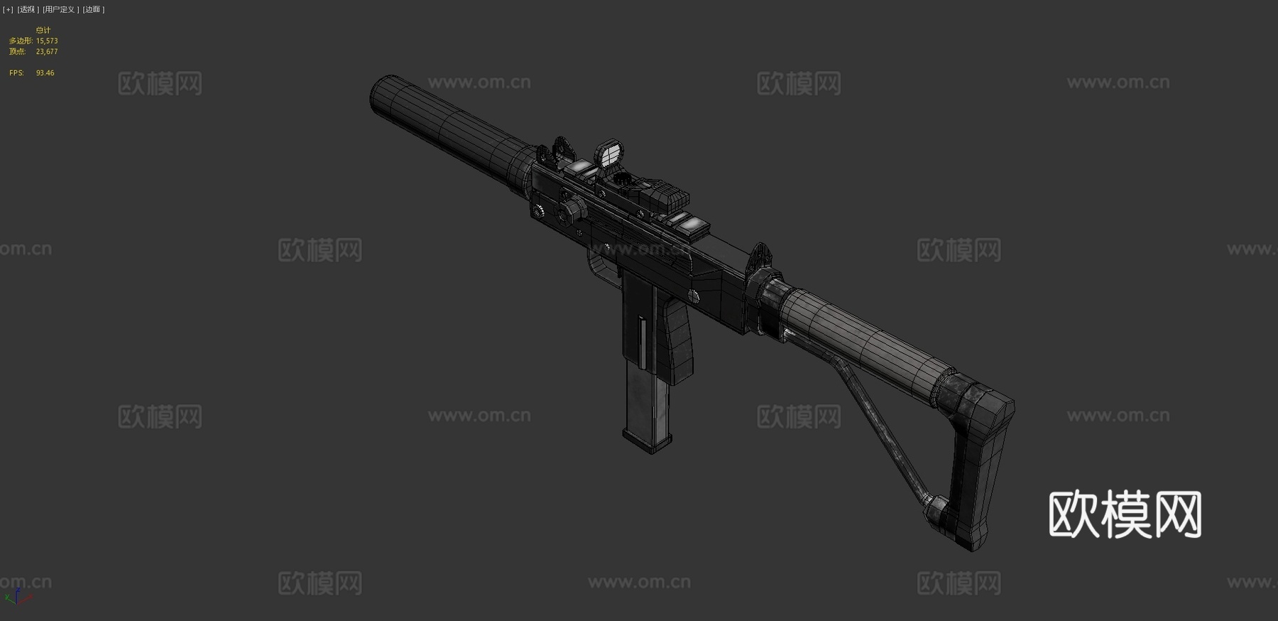 MAC10枪3d模型