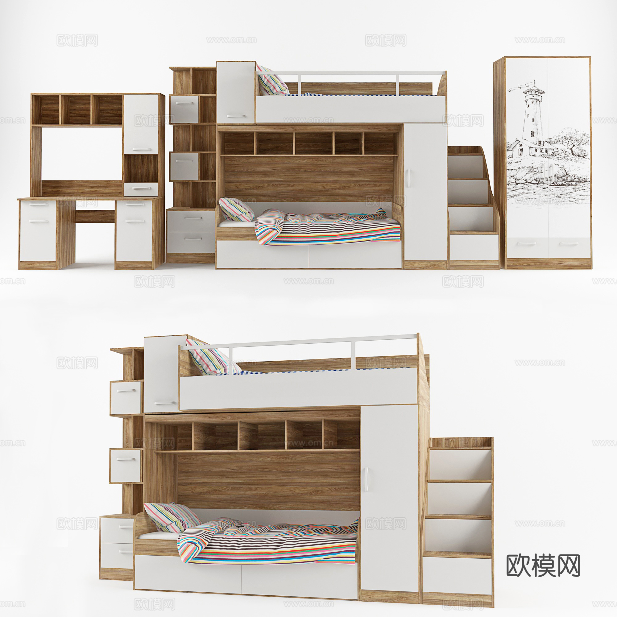 儿童上下床 上下床3d模型