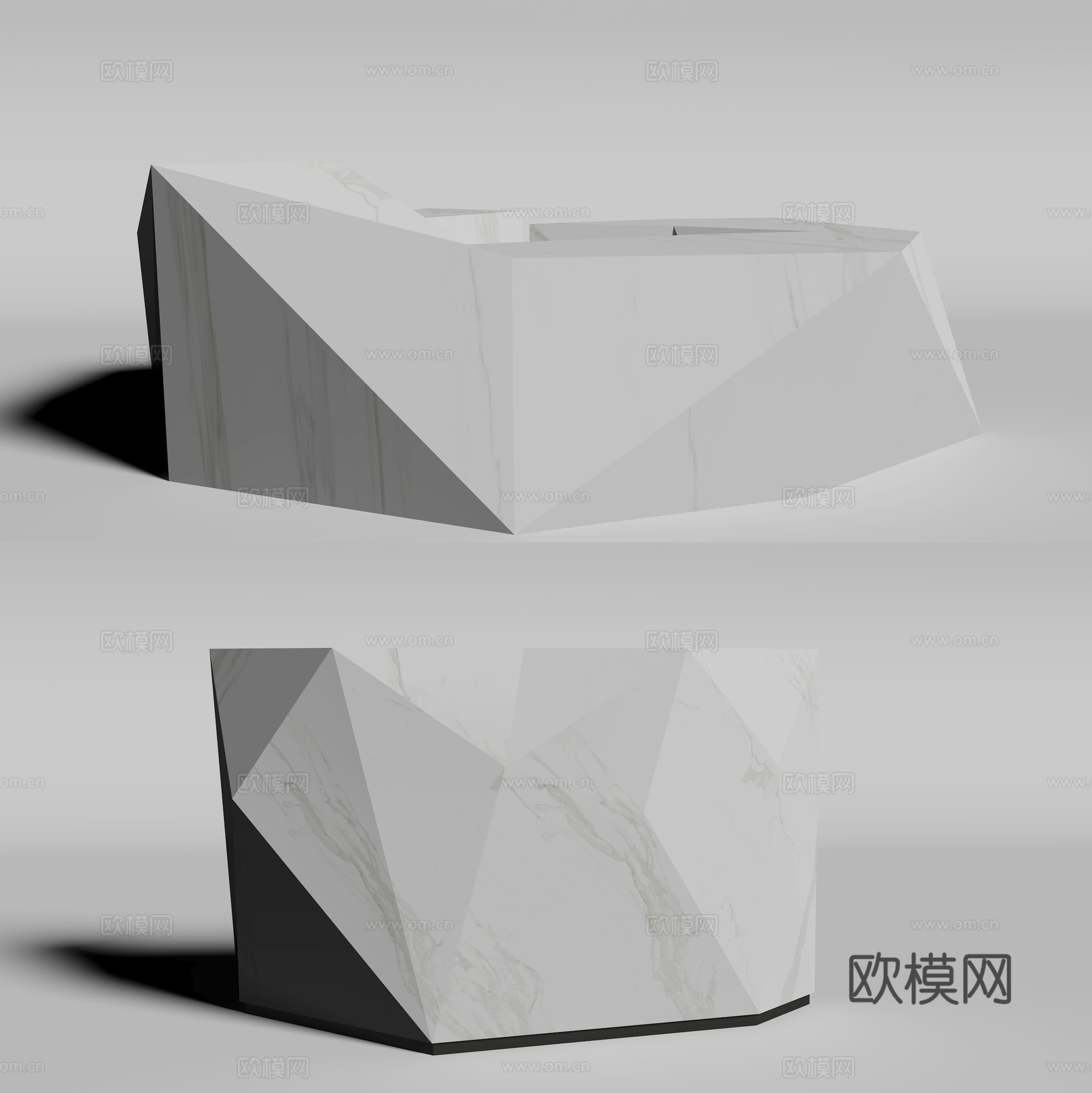 现代前台接待台3d模型
