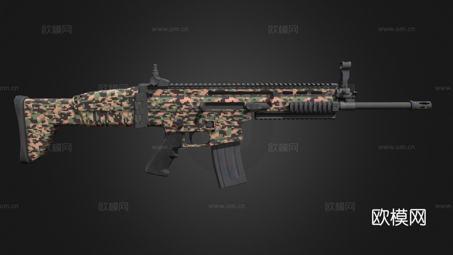 丛林数码-SCAR-L-PUBG3d模型