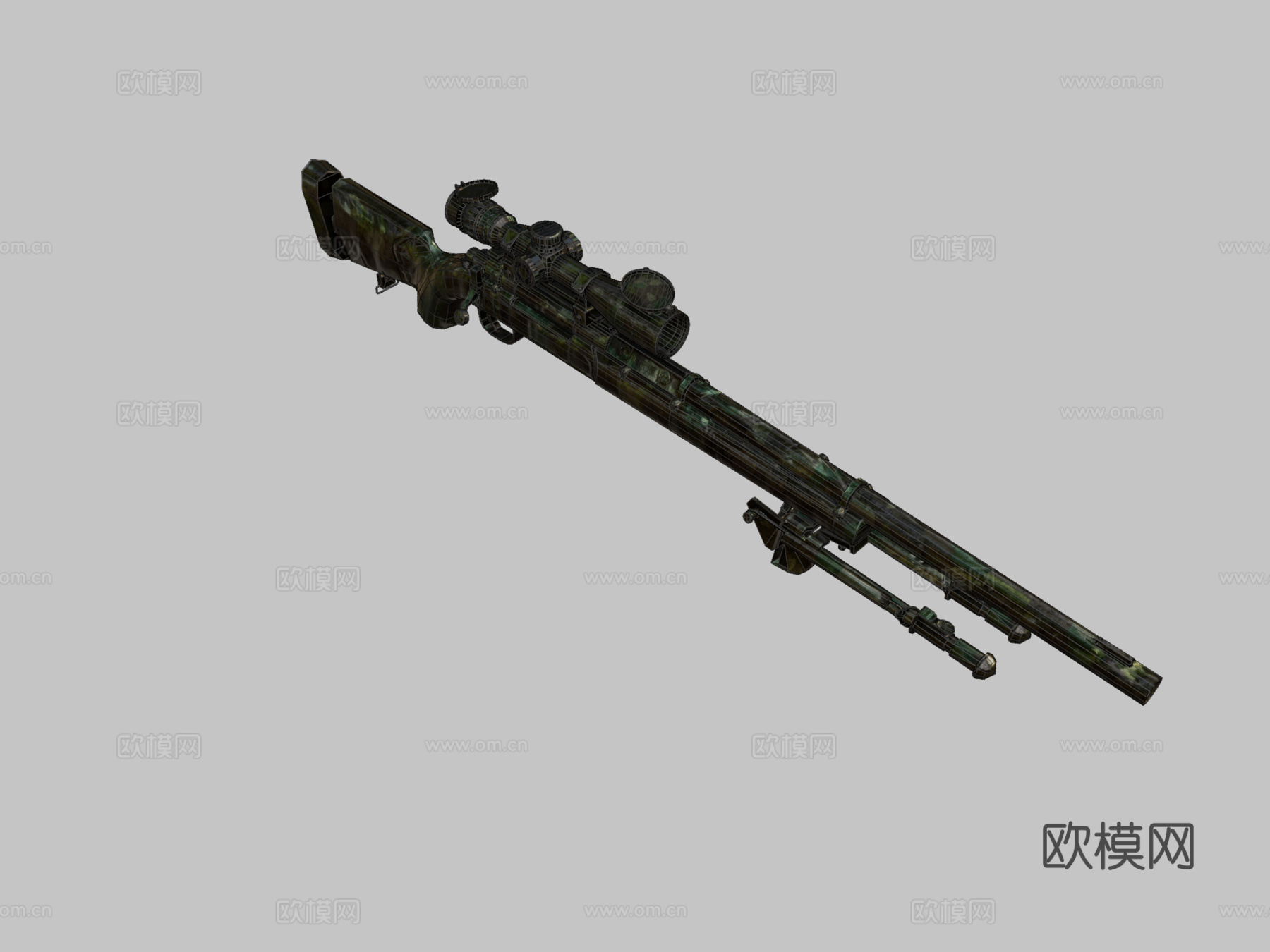 M24狙击步枪迷彩3d模型