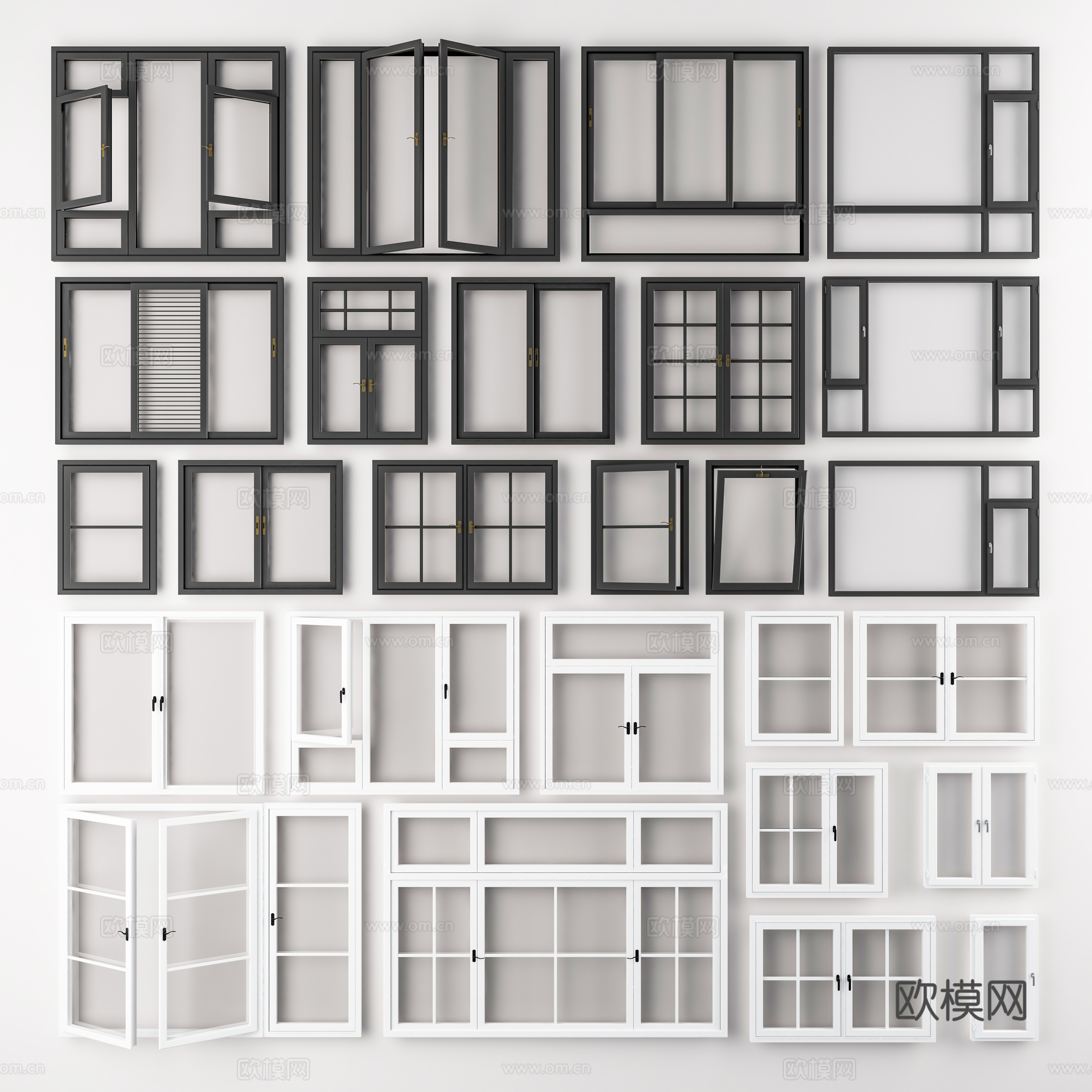现代窗户3d模型