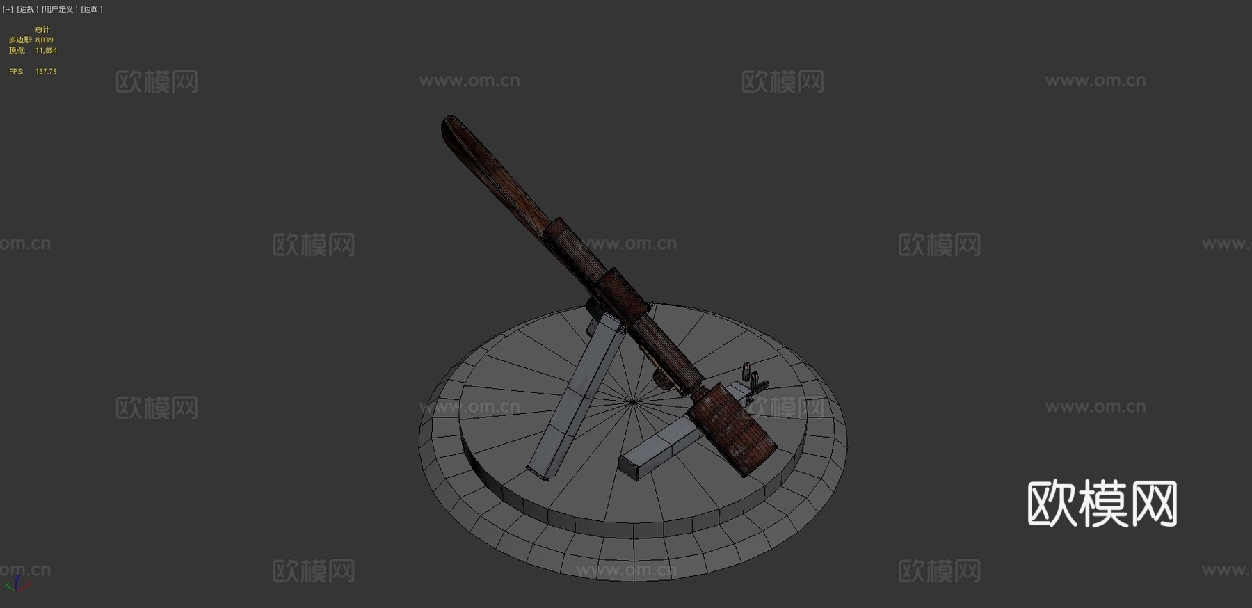 后启示录冲锋手枪3d模型