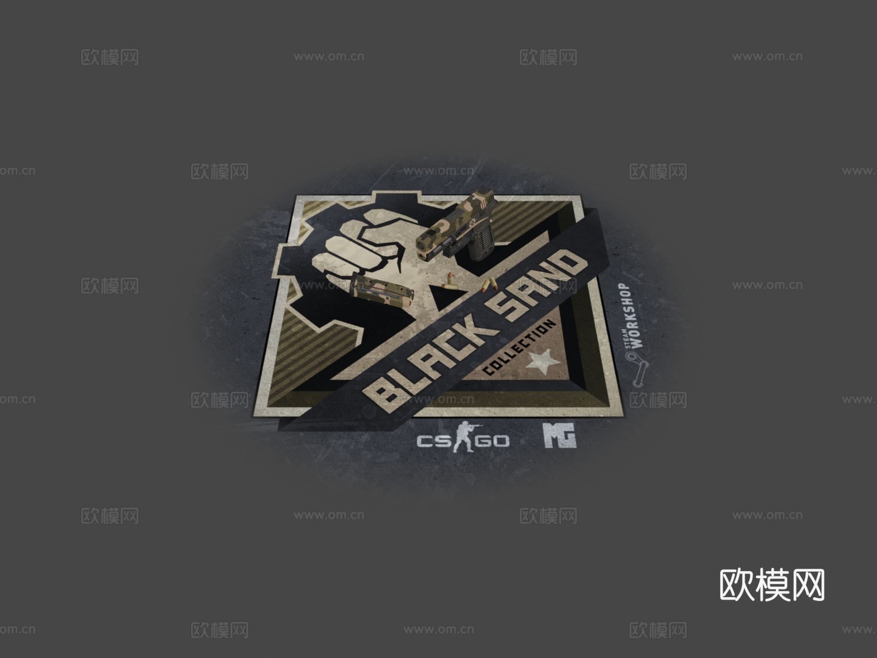 P250-黑沙3d模型