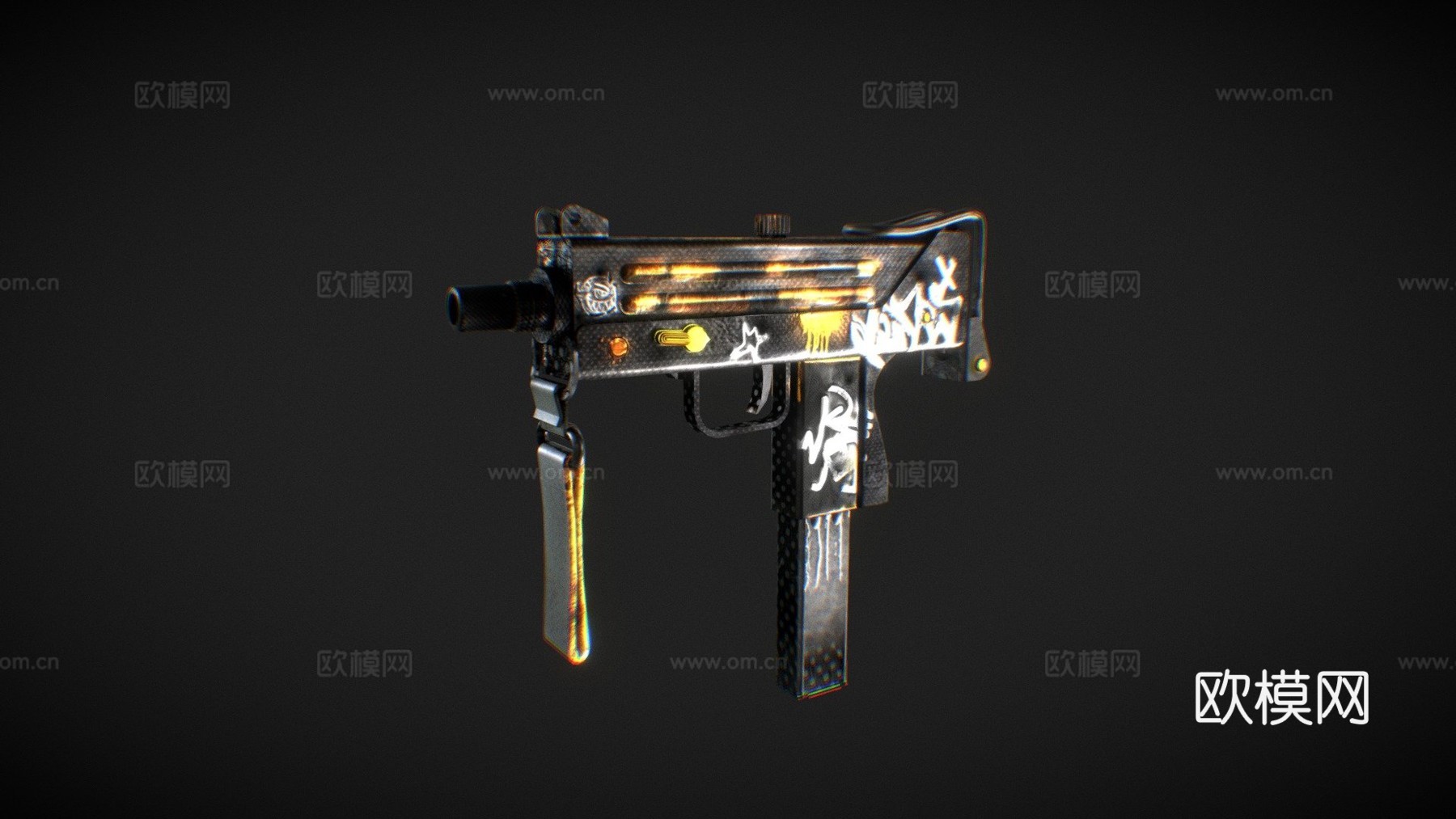 Mac-10叛乱黄金版3d模型