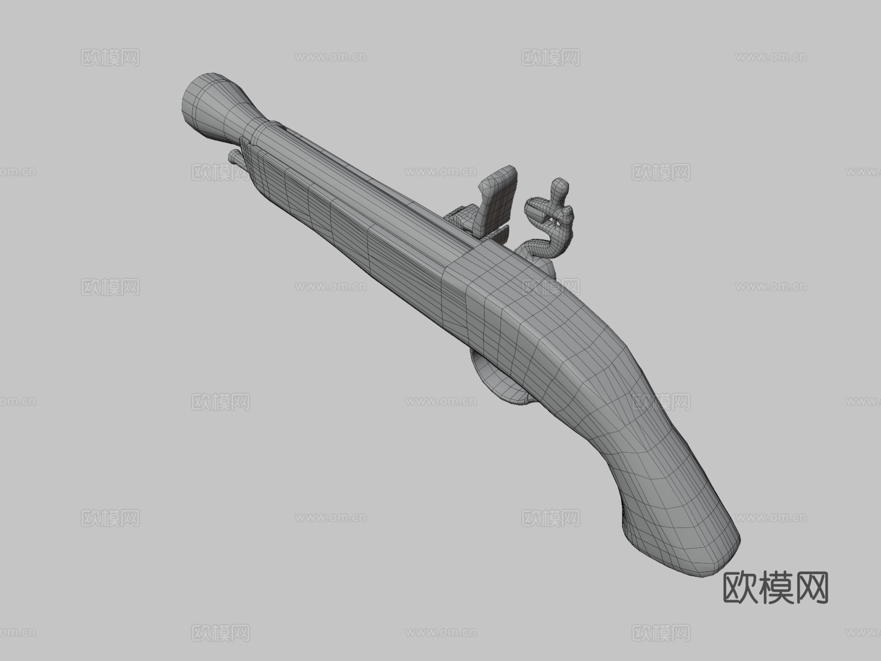 燧发手枪3d模型