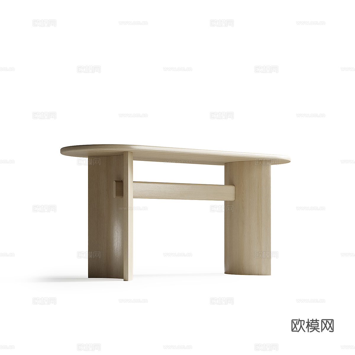 现代意式实木玄关柜 端景台3d模型