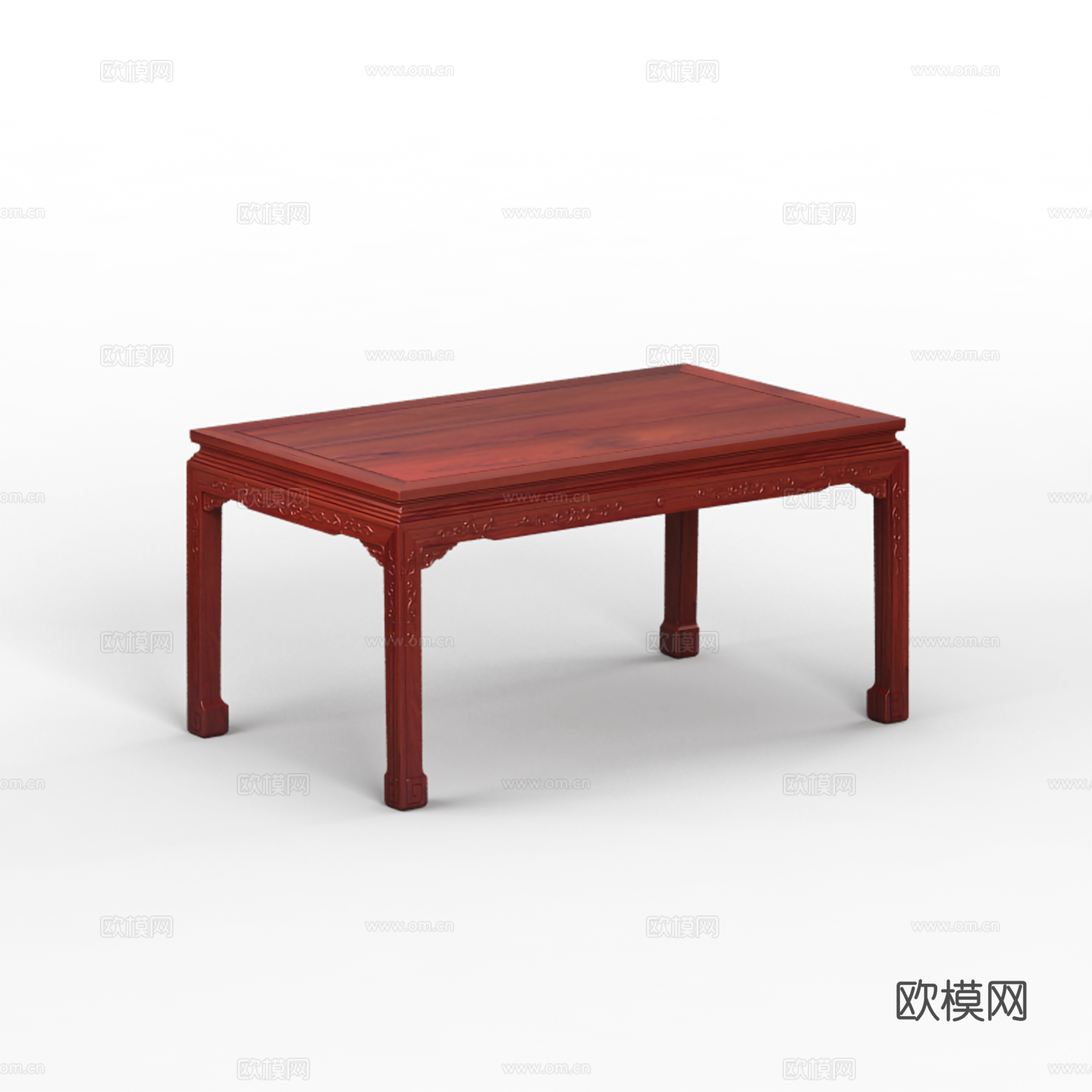 中式餐桌 简欧桌腿 实木红木3d模型