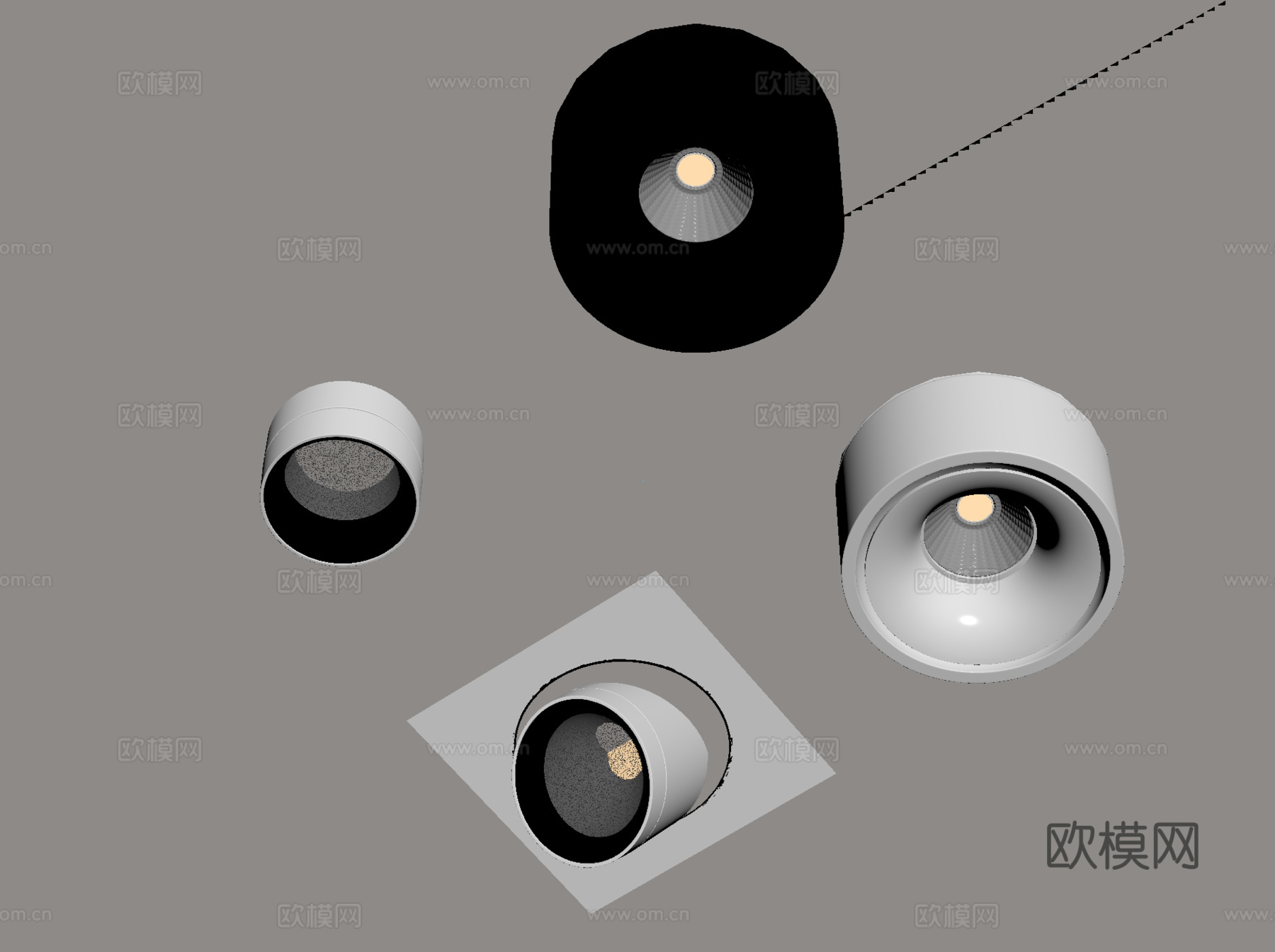 筒灯 射灯su模型
