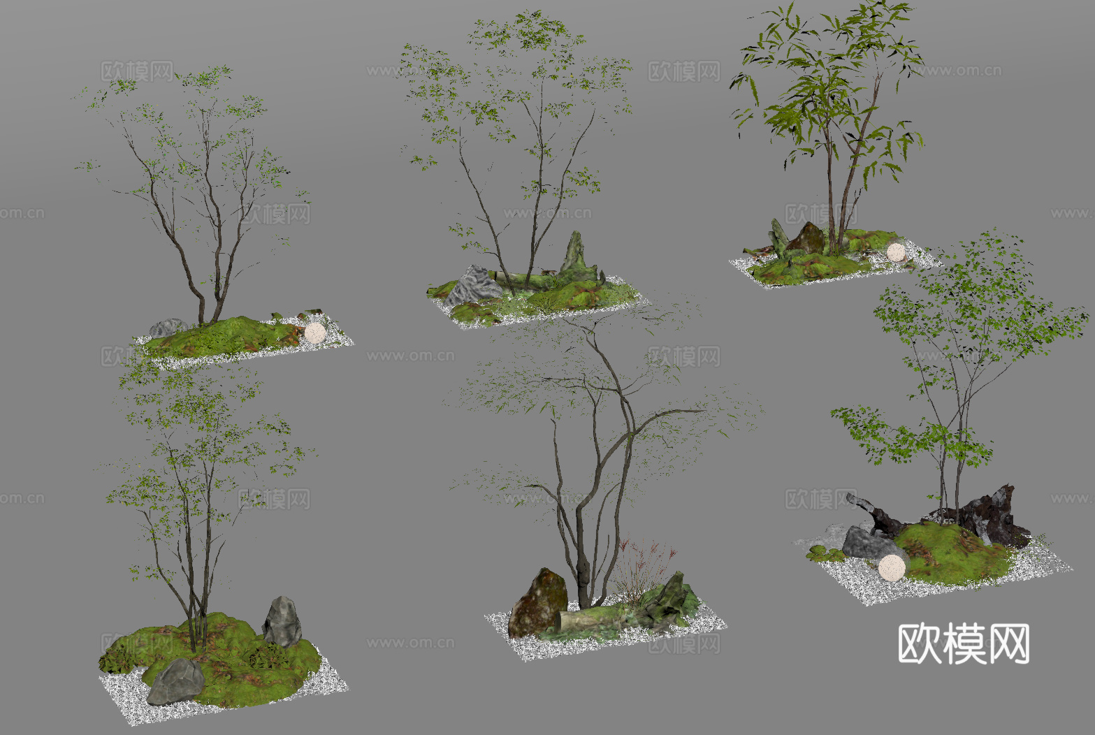 植物造景 景观小品 庭院景观su模型