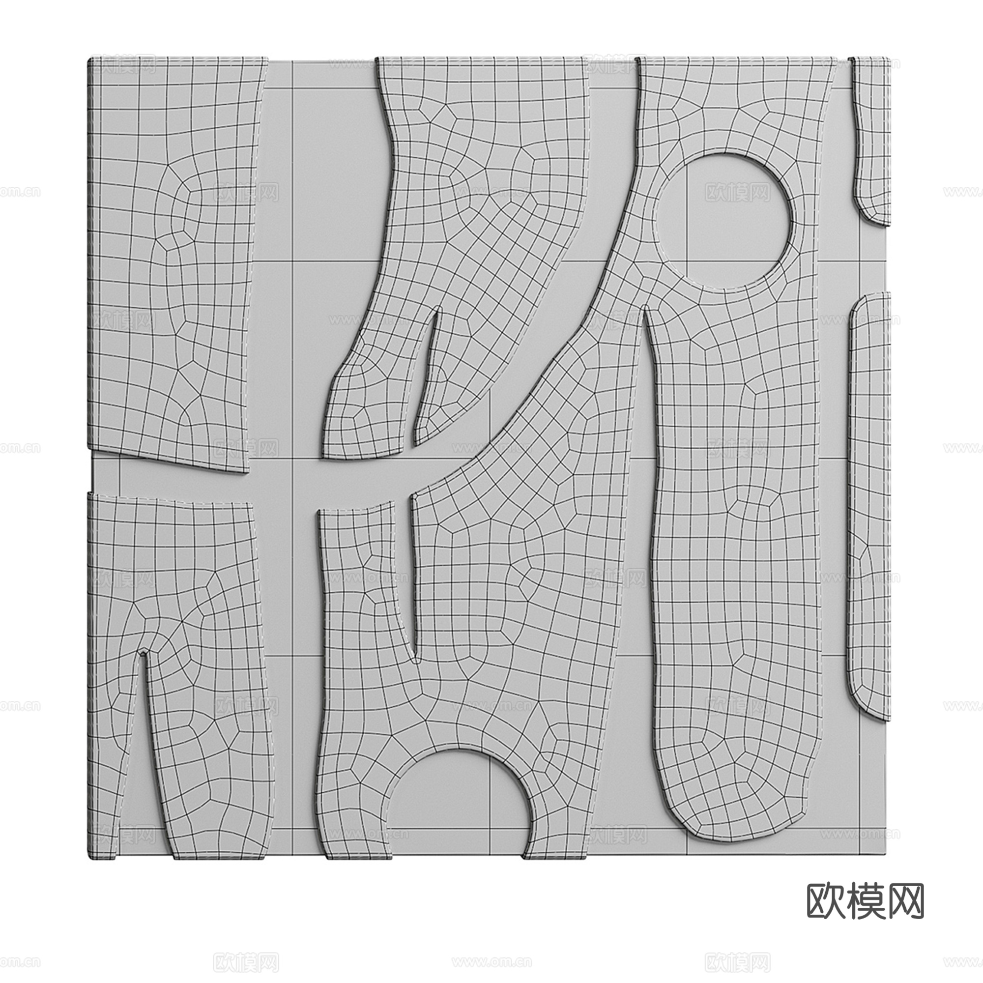 侘寂风立体挂画 墙饰挂画3d模型
