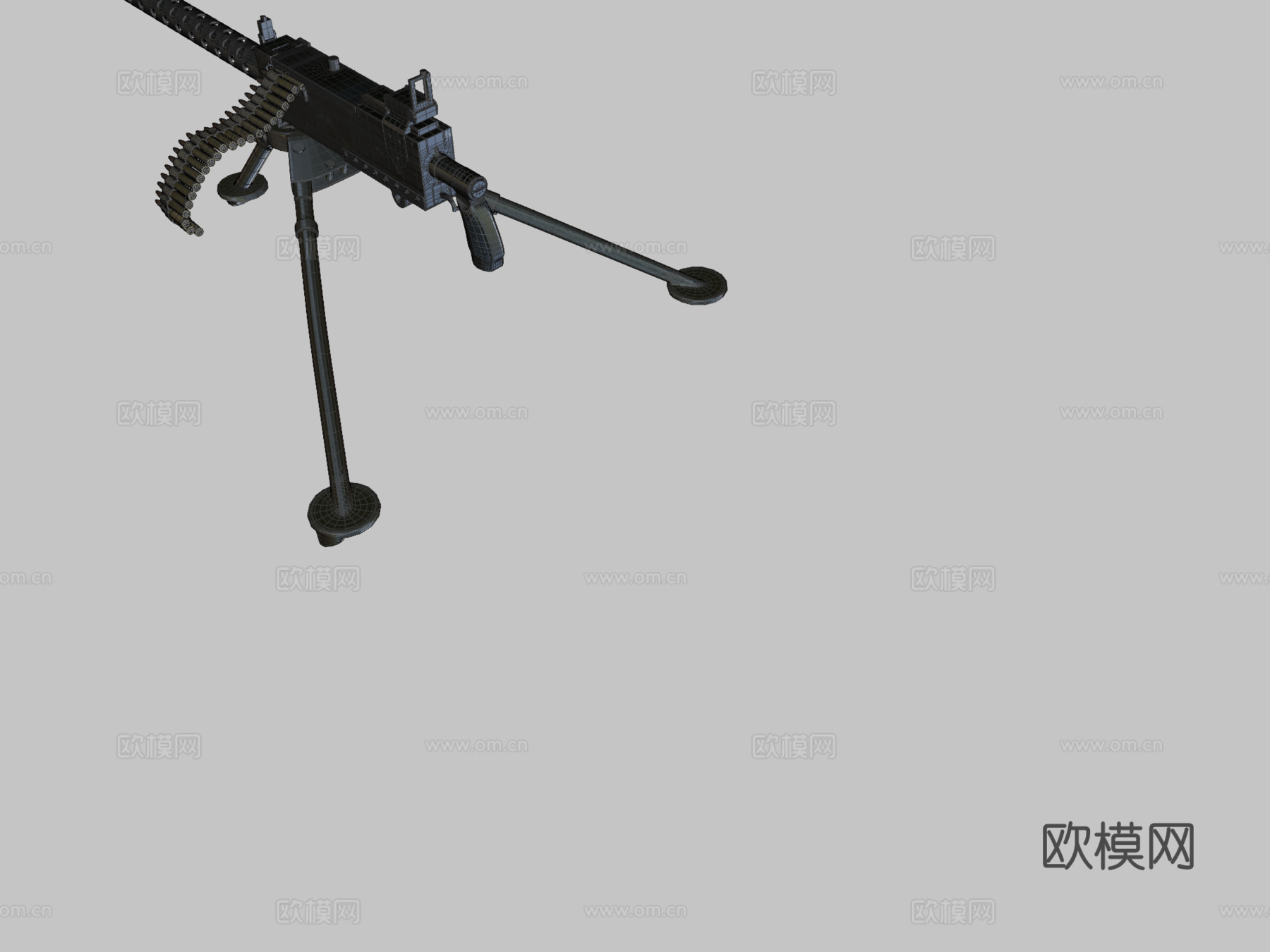 勃朗宁M1919机枪3d模型