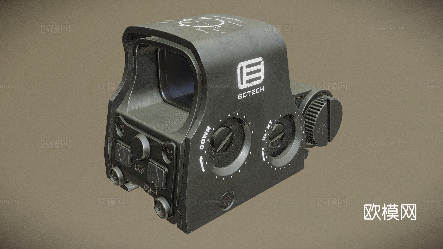 EOTech XPS2-300黑光全息武器瞄准镜3d模型