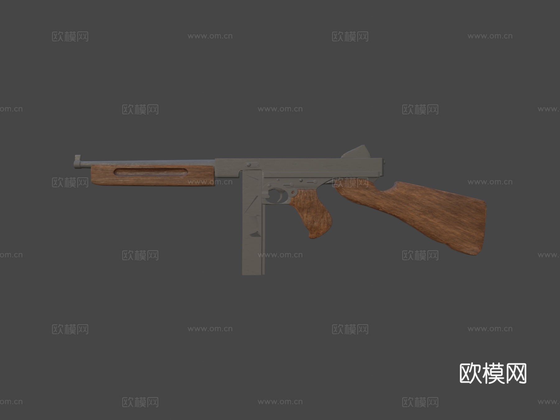 M1A1汤姆森冲锋枪(V2)3d模型