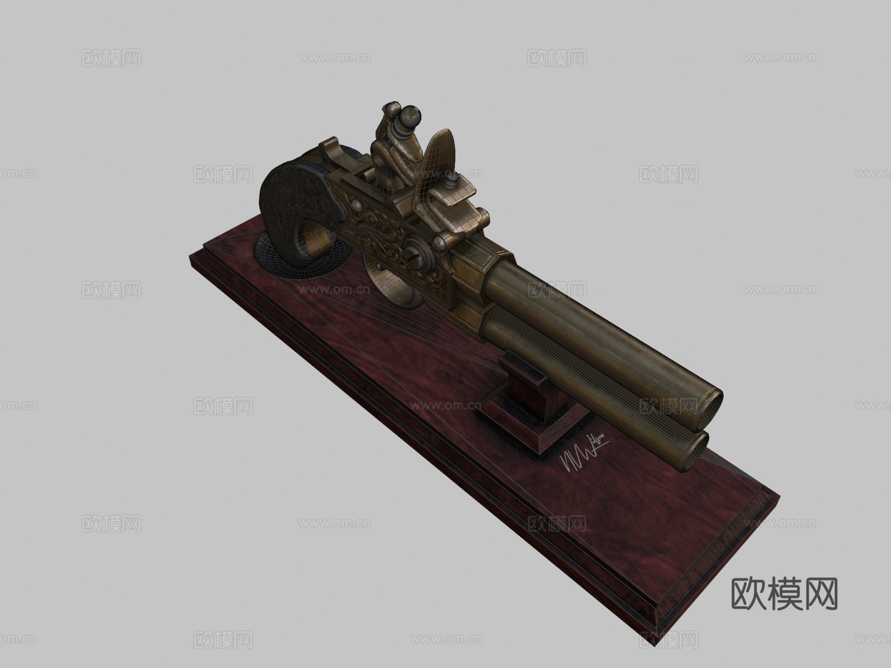 伦敦燧发手枪3d模型