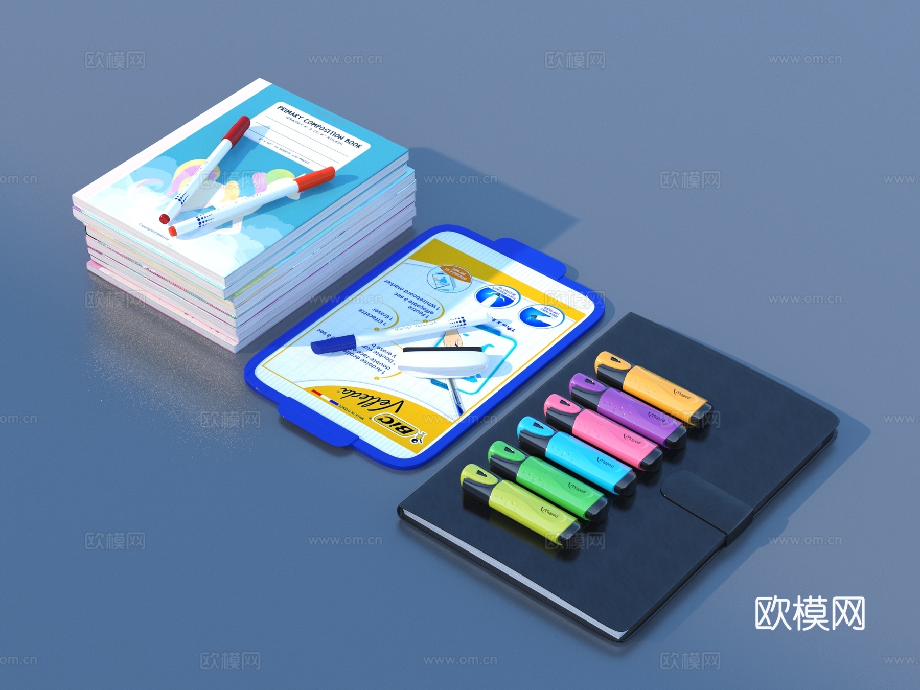 笔记本 文具 书本 文档 学习用品3d模型