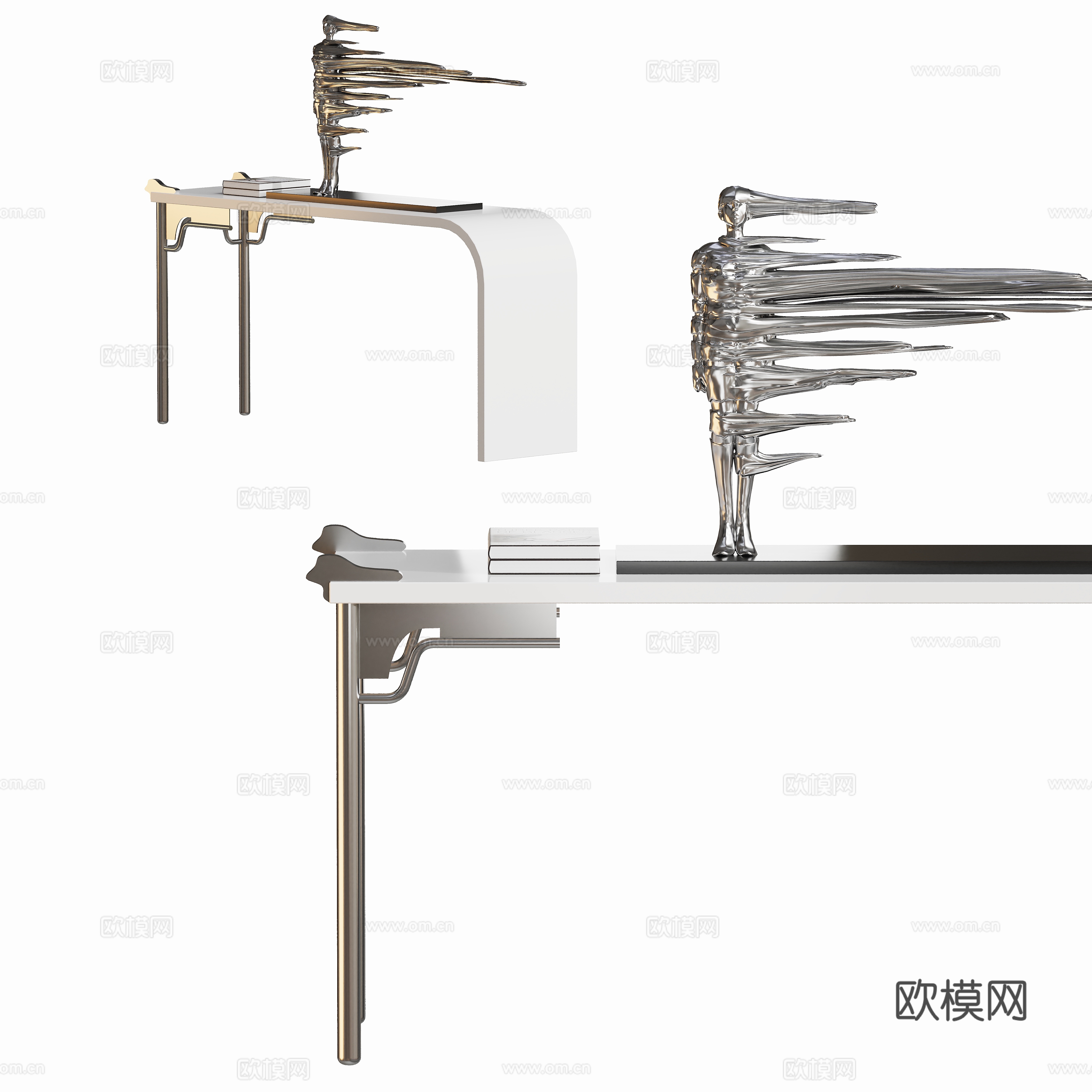 现代金属玄关条案柜su模型
