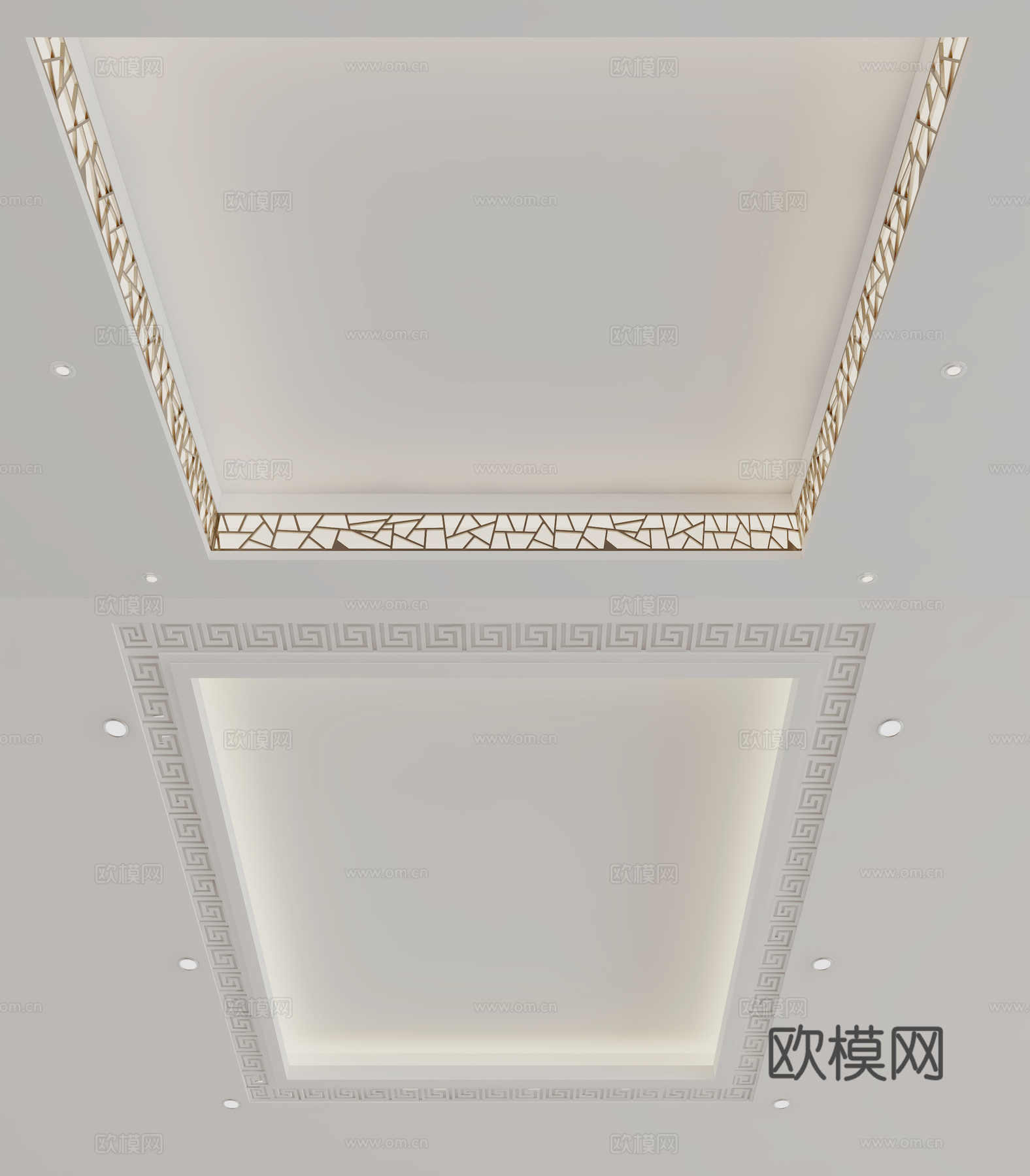 新中式天花吊顶3d模型