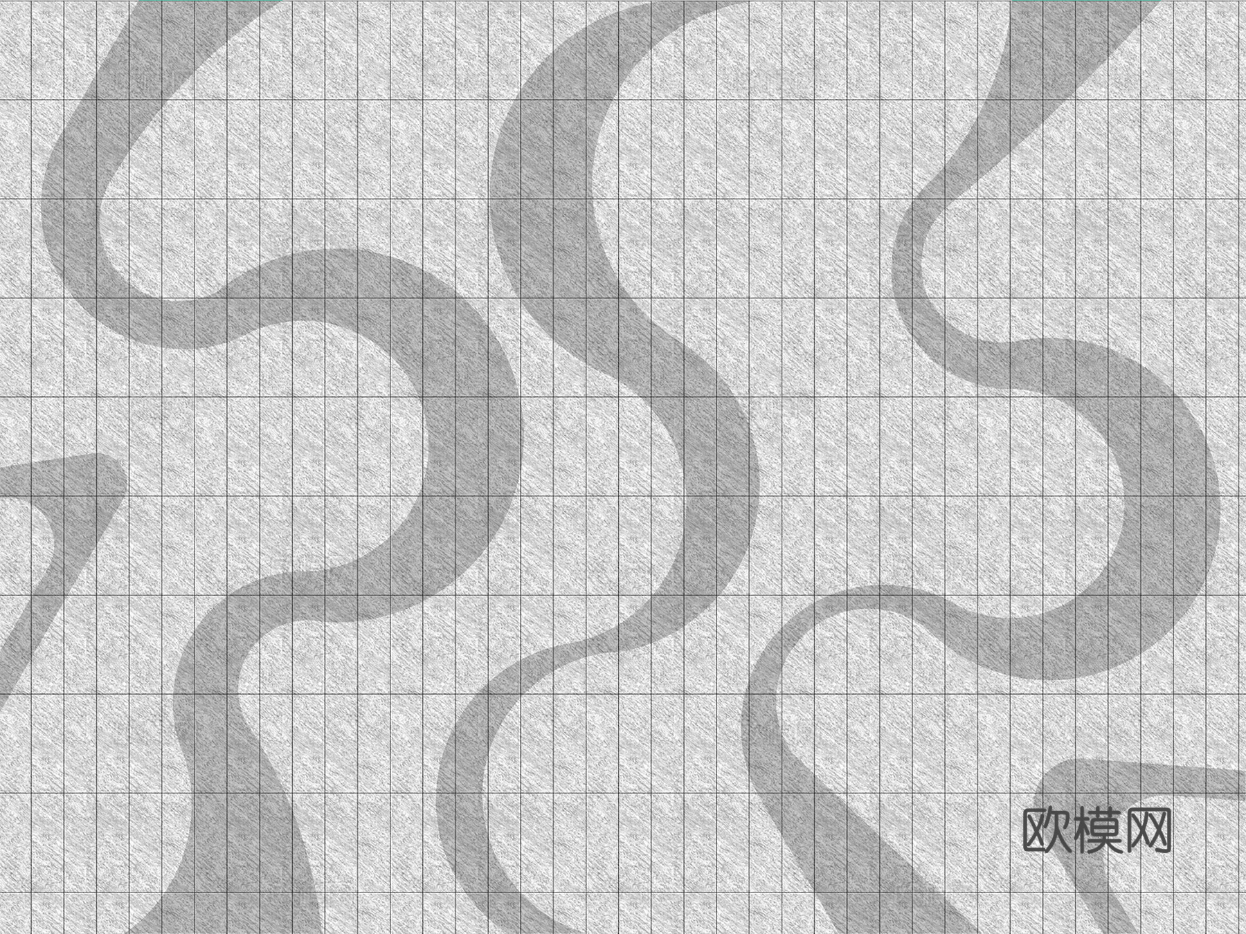 现代灰白不规则艺术广场铺装贴图