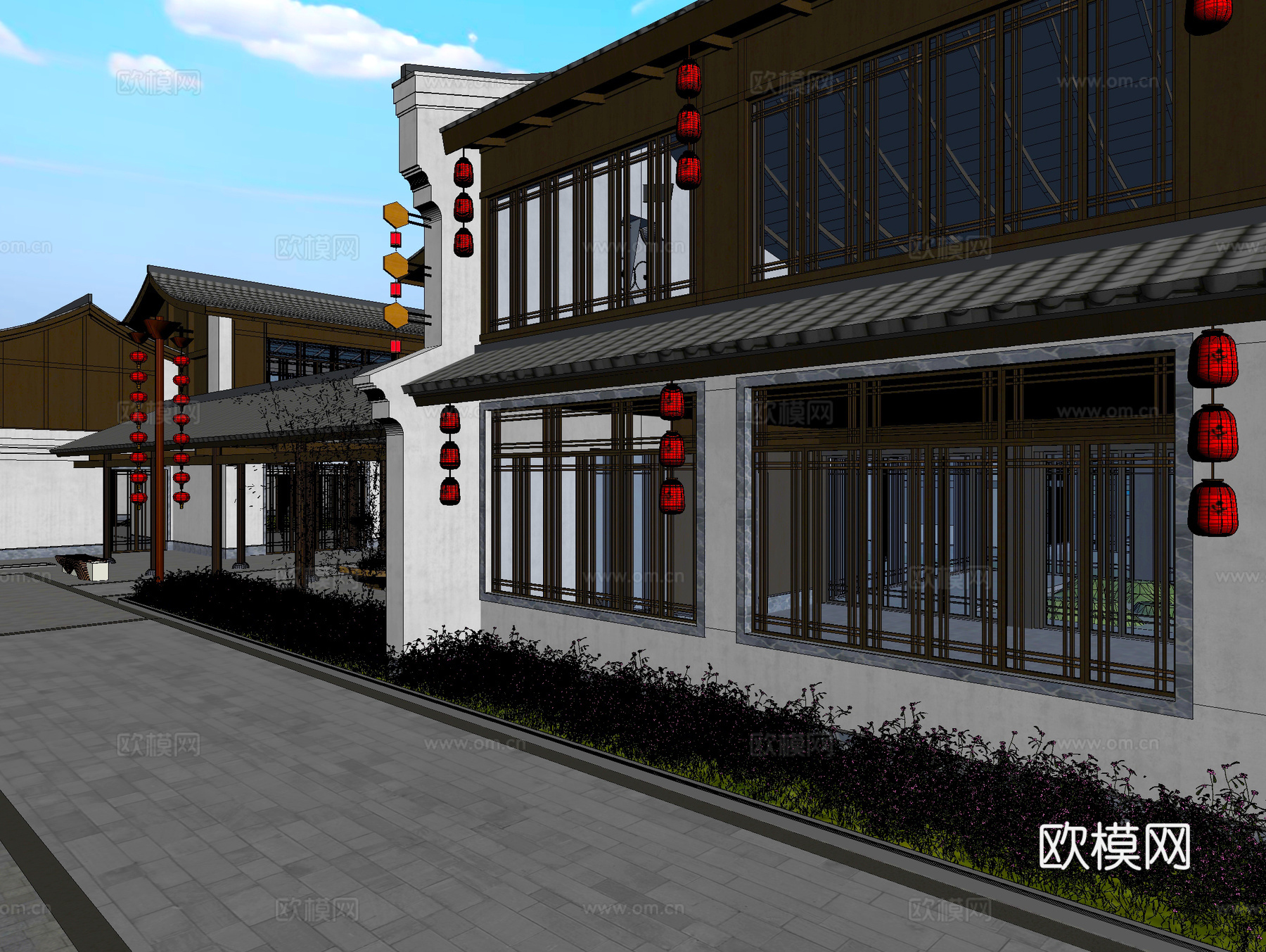 古建 民宿 中式建筑 小镇 商业街3d模型