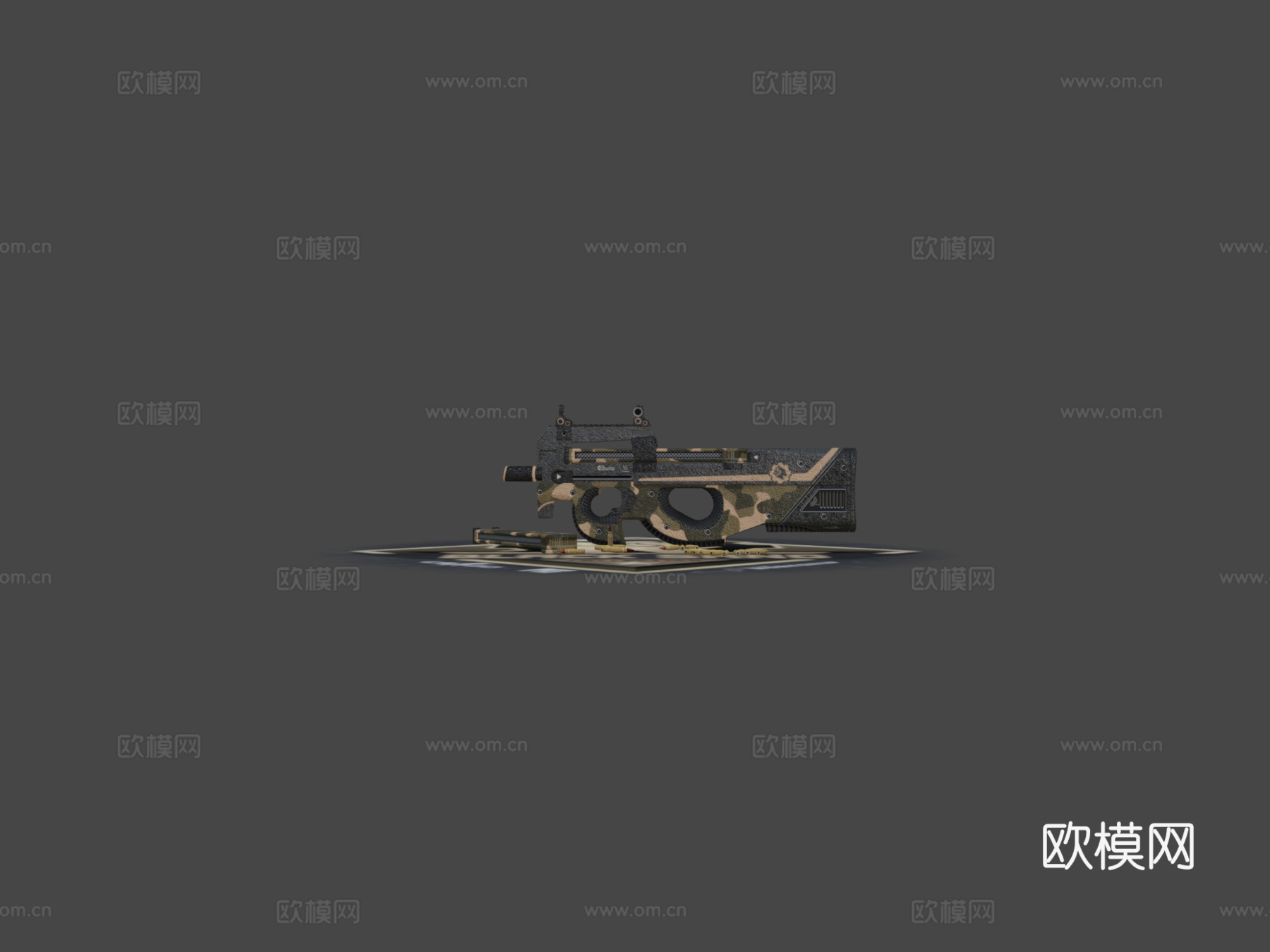 P90-黑沙3d模型