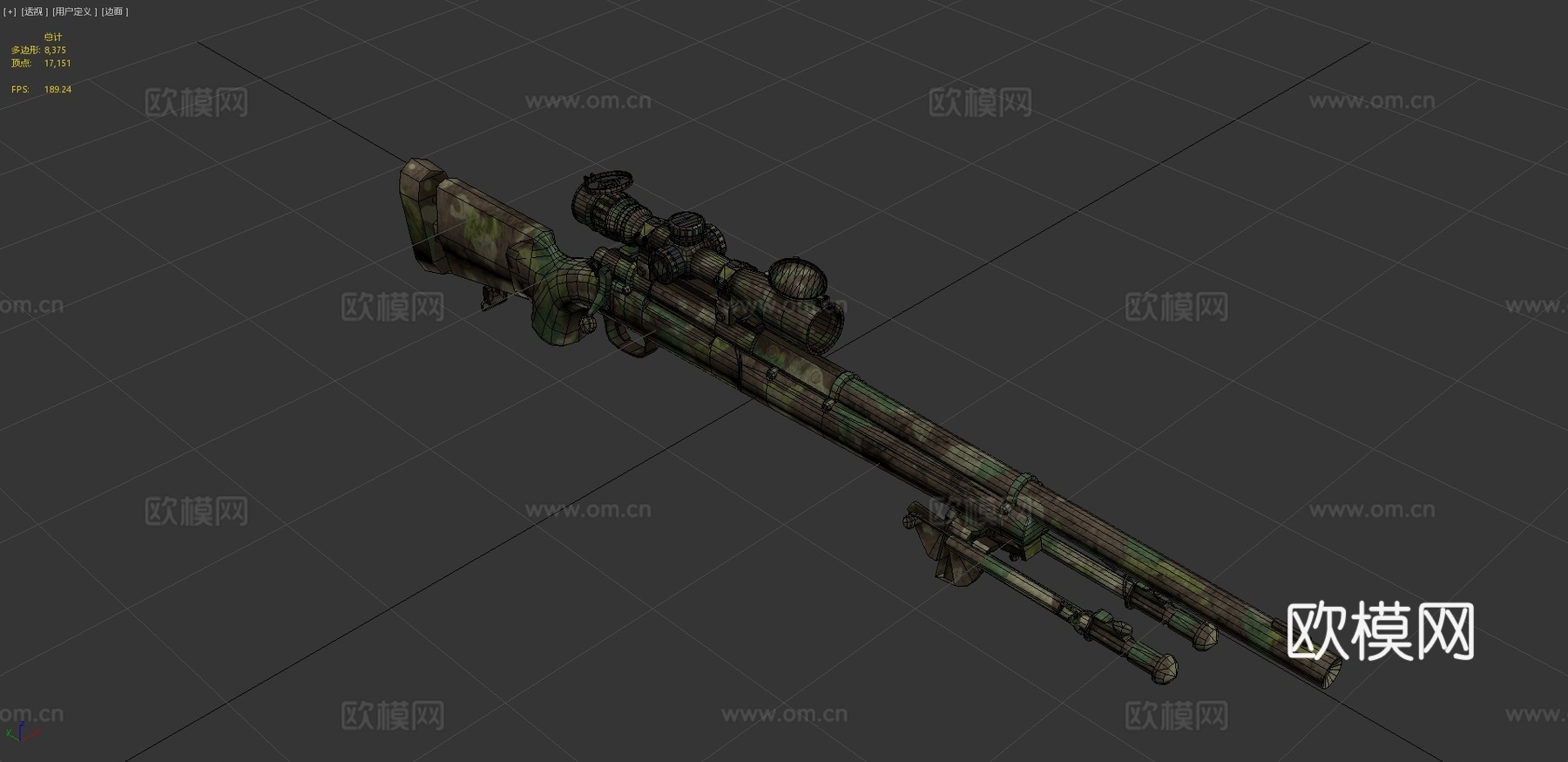 M24狙击步枪迷彩3d模型