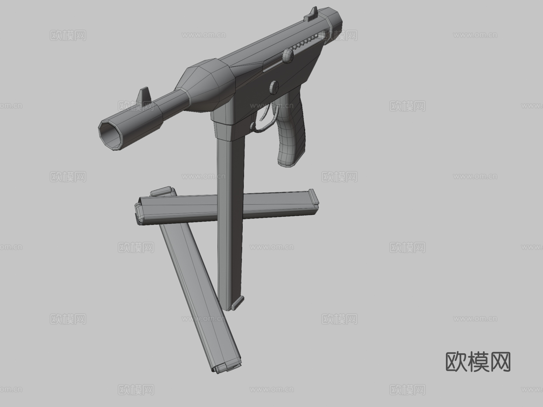 肮脏冲锋枪3d模型