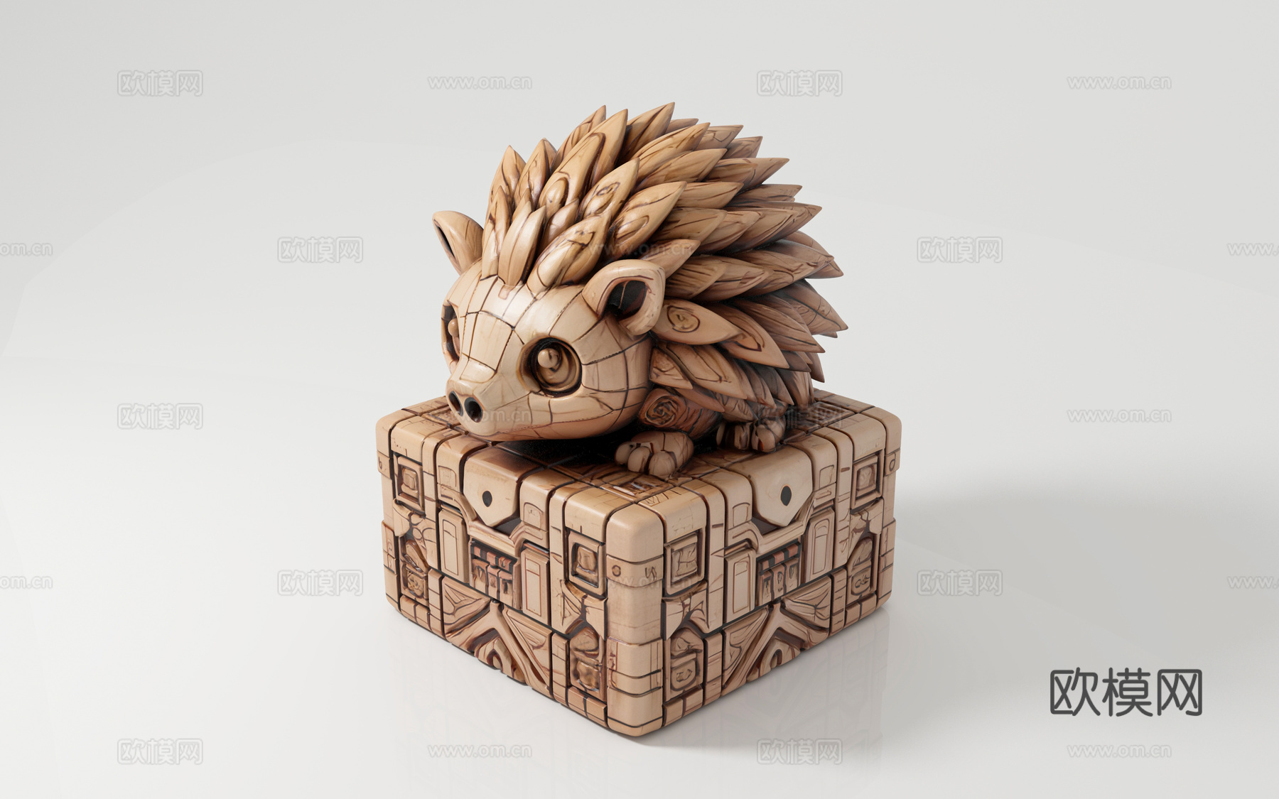 刺蝟宠物卡通动物 木雕雕刻 石雕雕像 图腾印章 立体图腾 玛3d模型