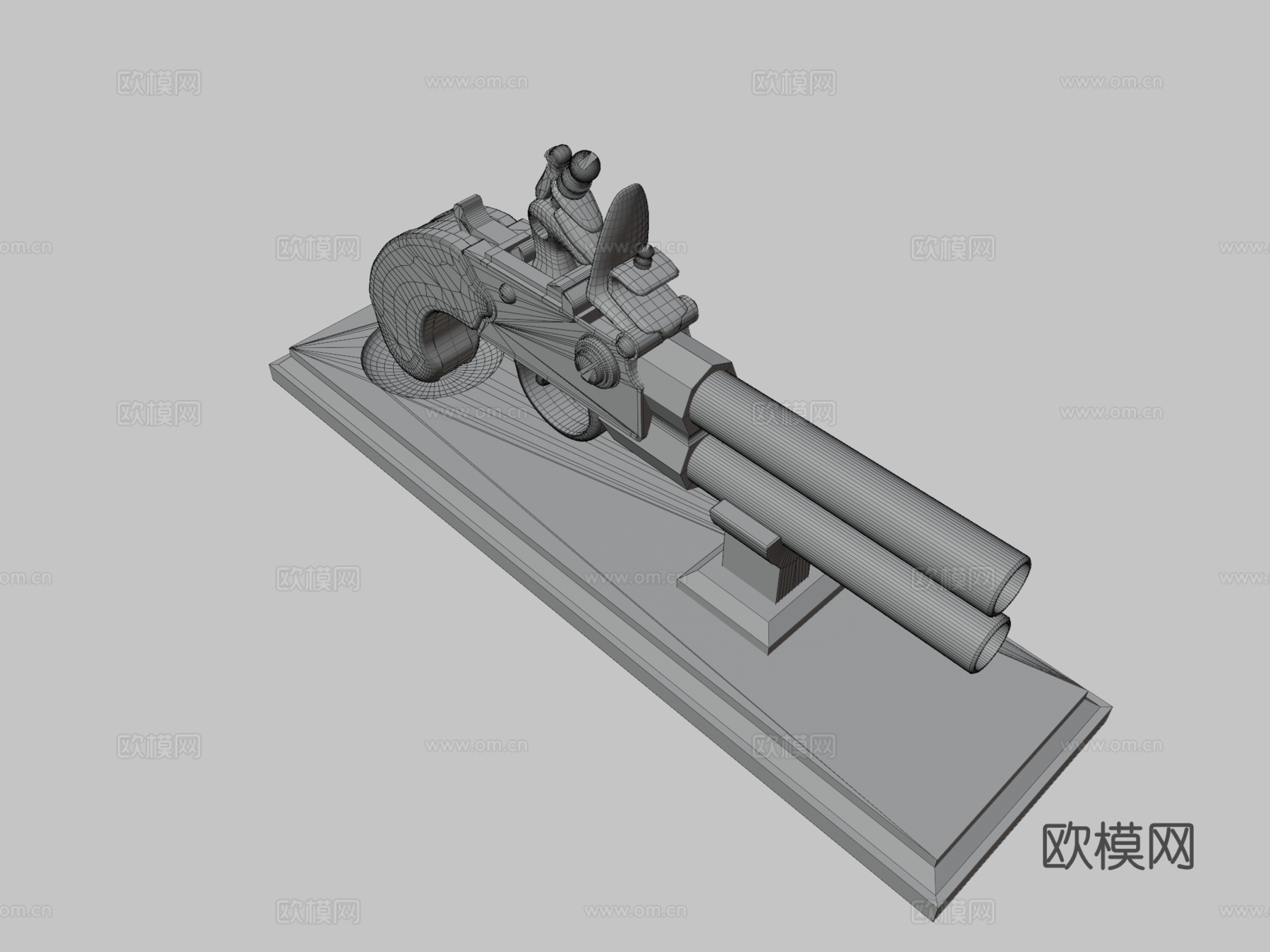 伦敦燧发手枪3d模型
