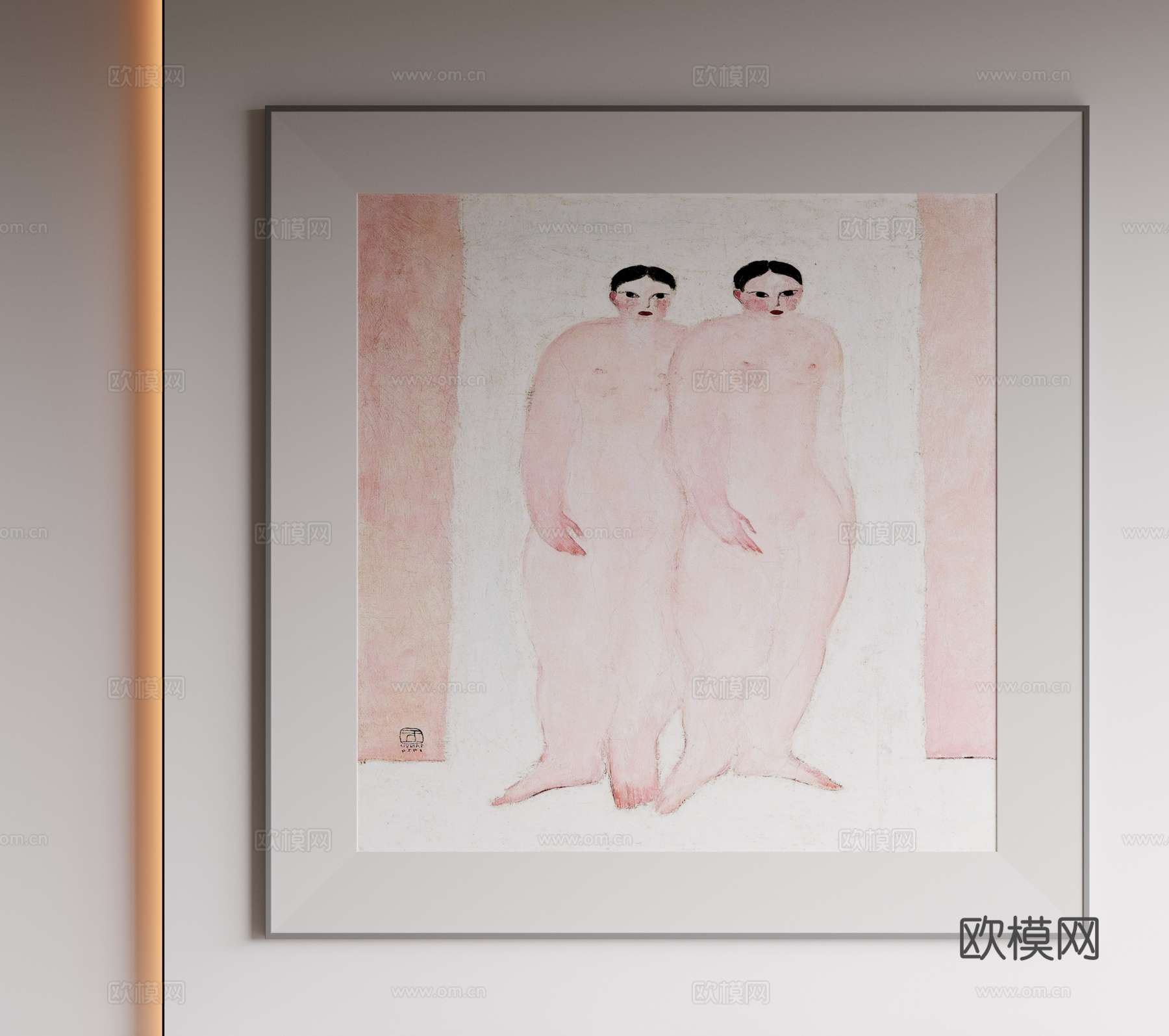现代极简装饰画 侘寂中古风挂画 奶油风装饰画 意式挂画 黑白su模型