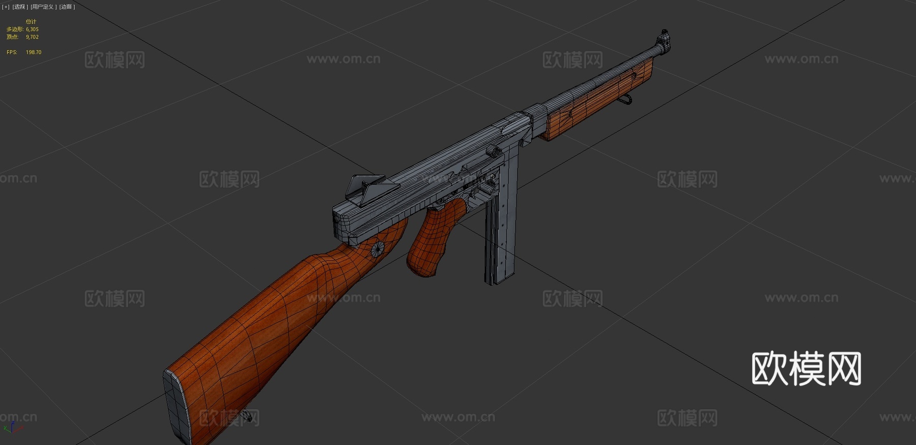 M1A1汤姆森冲锋枪3d模型