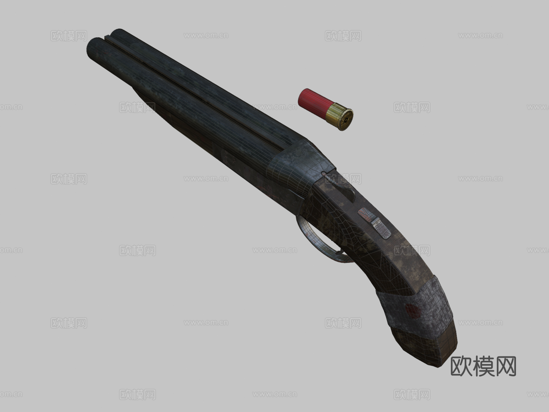 短管霰弹枪3d模型
