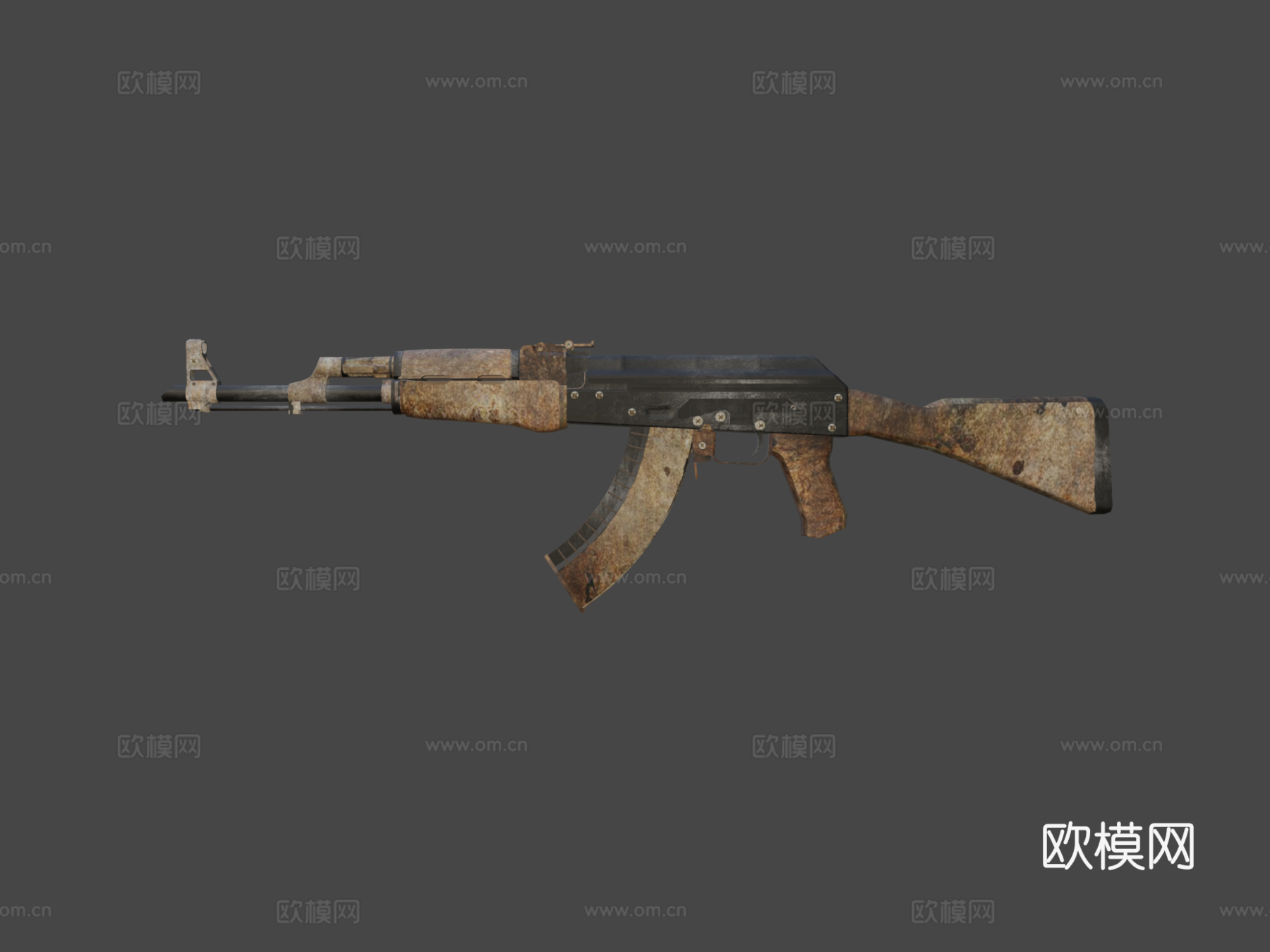 AK-47-黑色氧化物3d模型