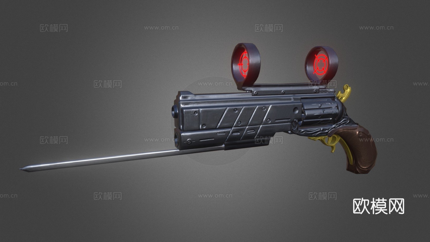 英雄武器科幻左轮3d模型