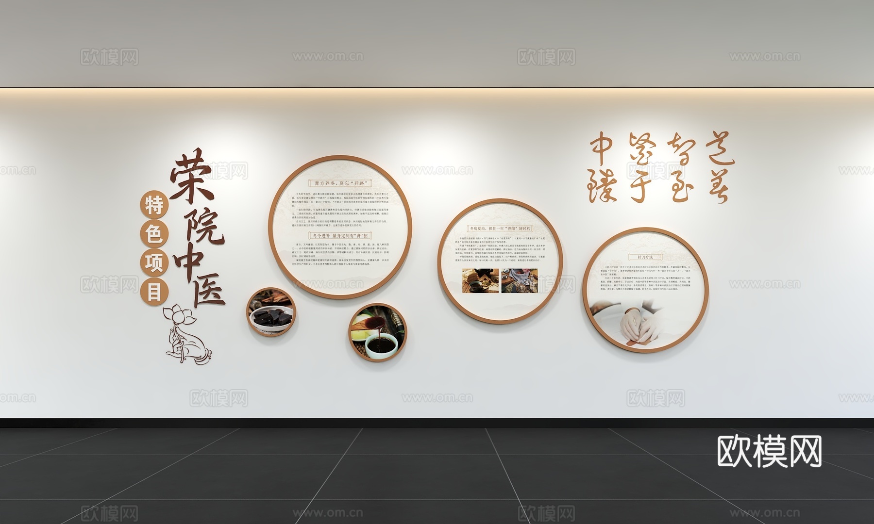 中式中医文化墙 弘扬中医 传承中医文化 医疗文化墙3d模型