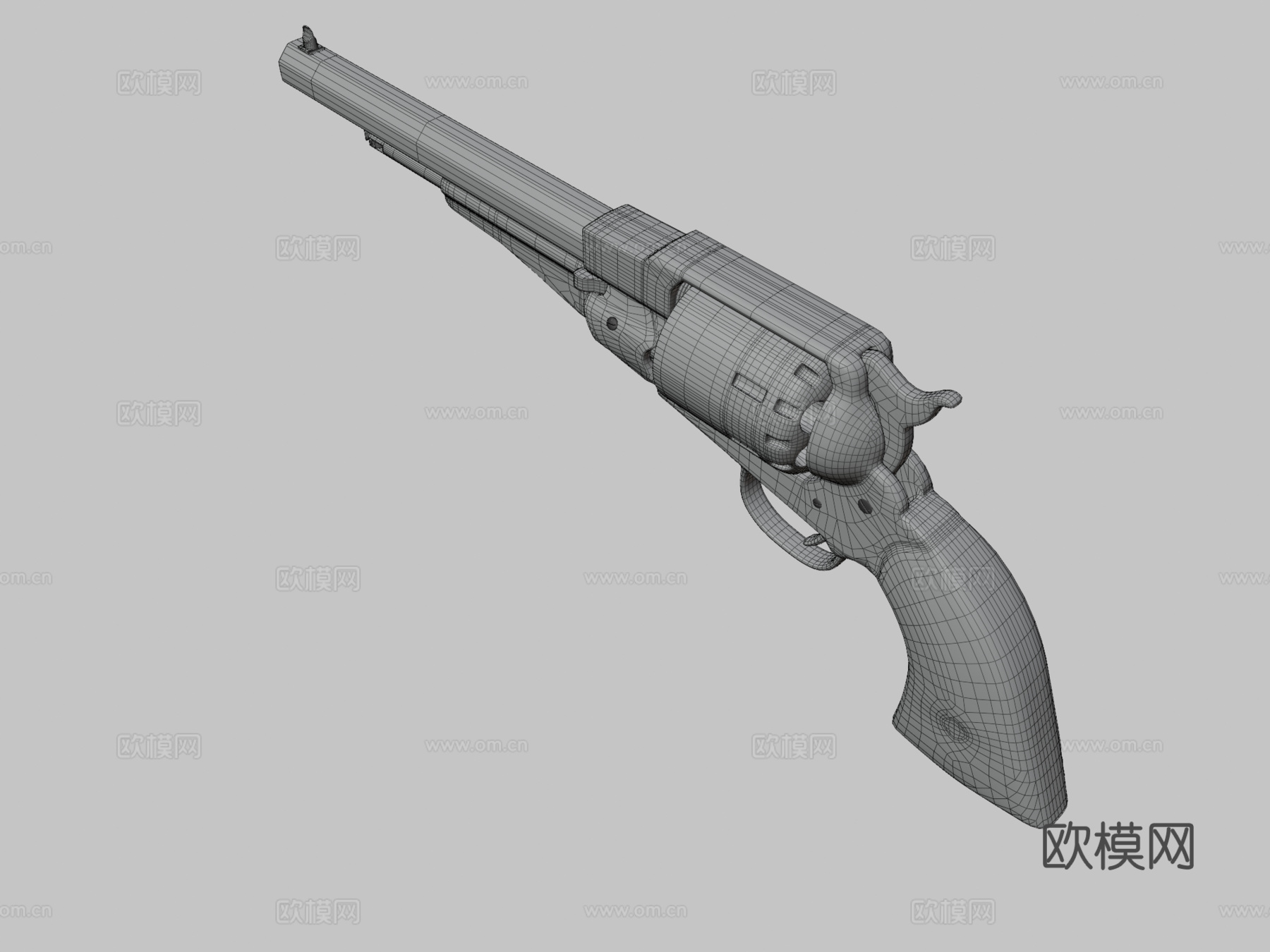 雷明顿左轮手枪3d模型
