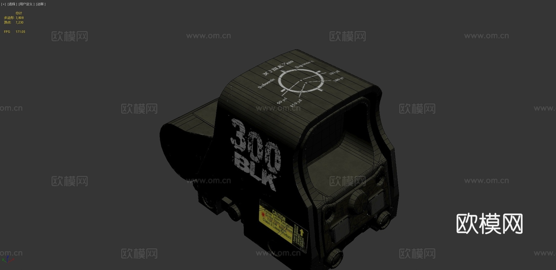 EOTech XPS2-300黑光全息武器瞄准镜3d模型