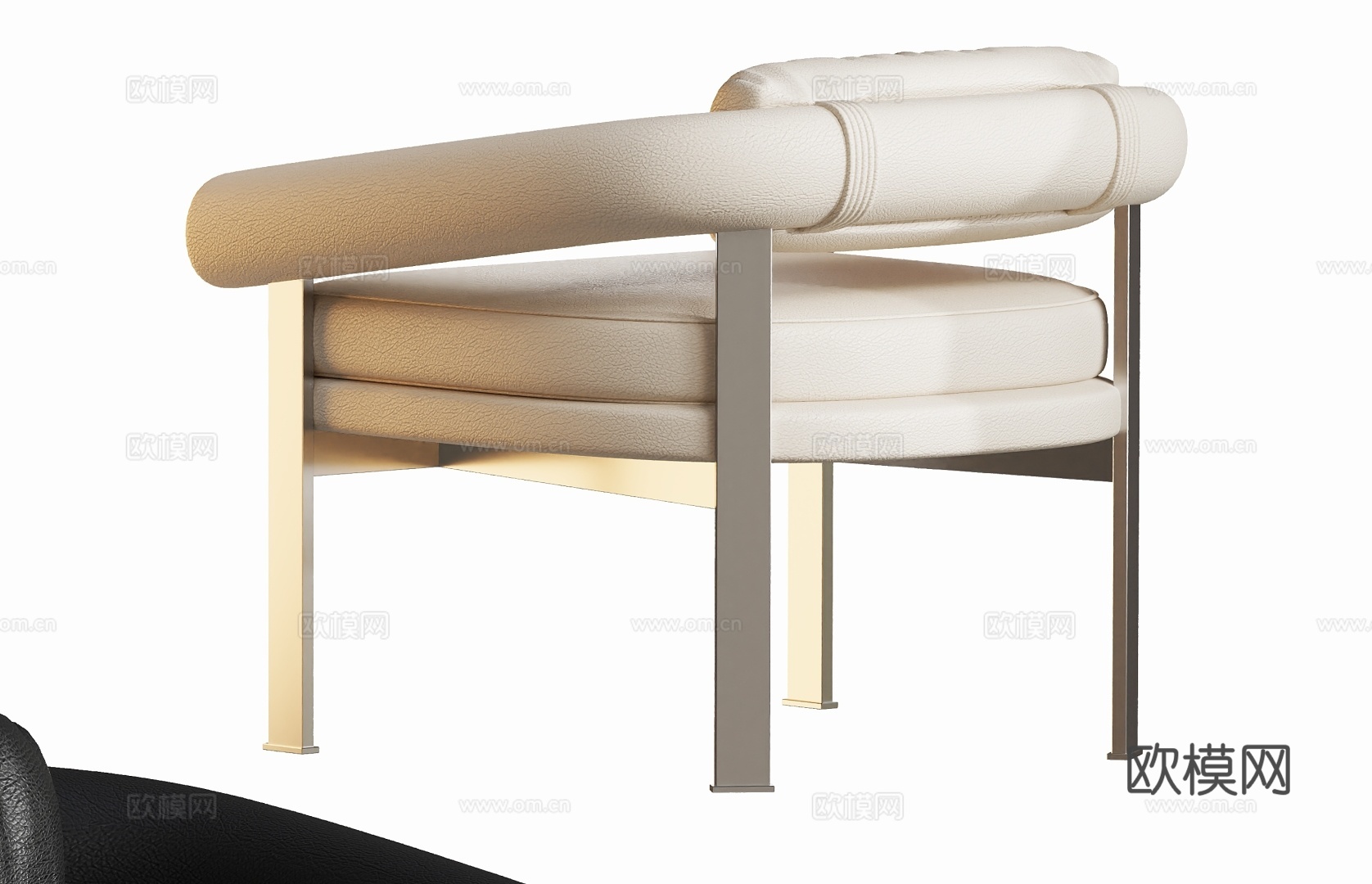 现代休闲金属皮椅3d模型
