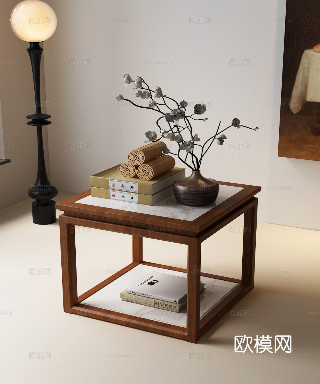 新中式茶几 新中式边几3d模型