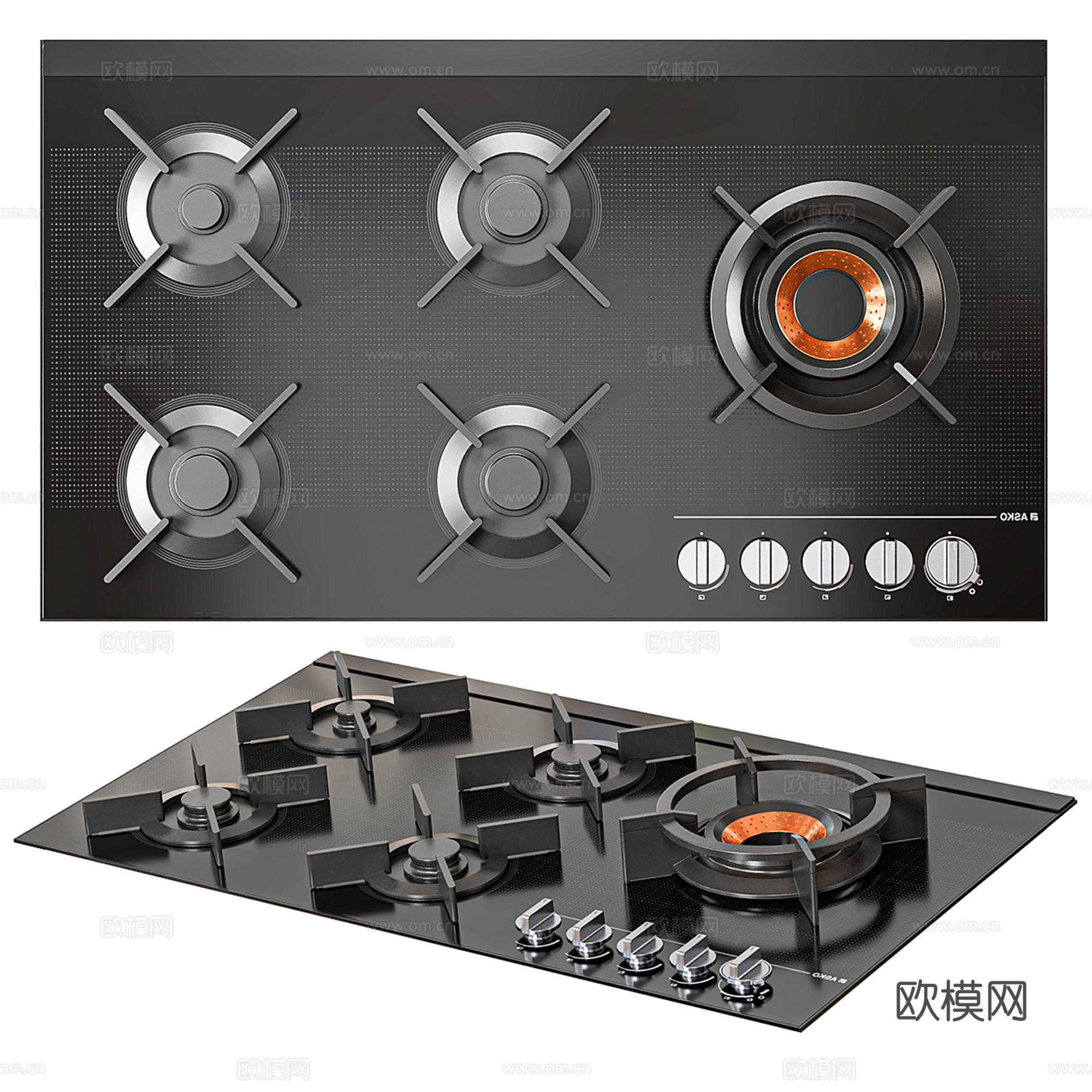 现代厨房器具 厨房灶具 燃气灶su模型