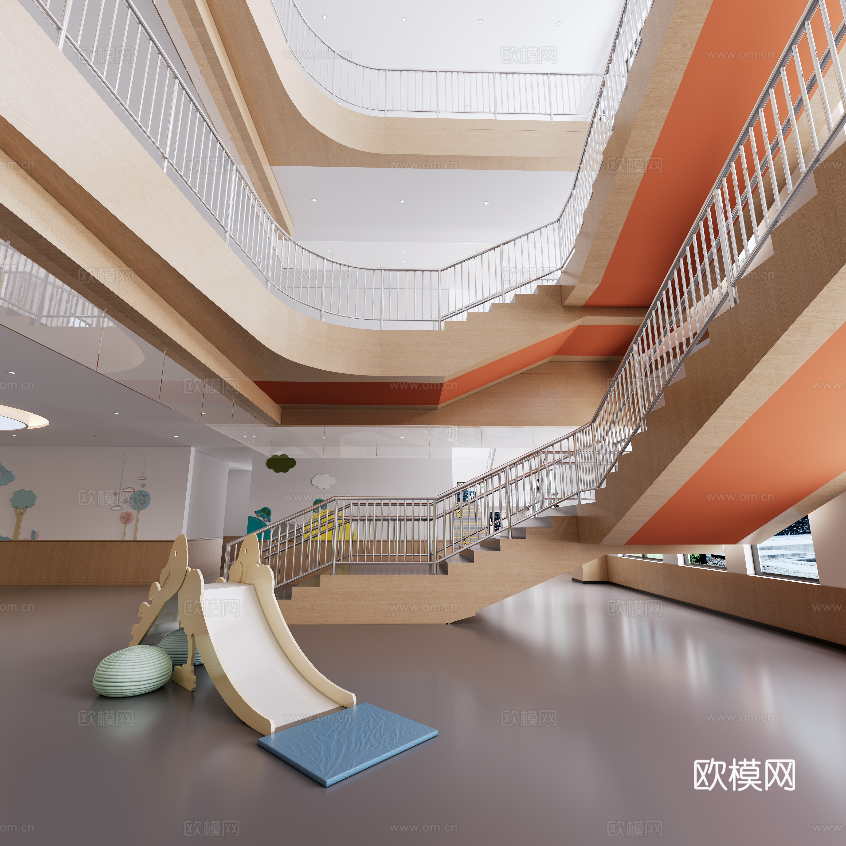 现代幼儿园3d模型