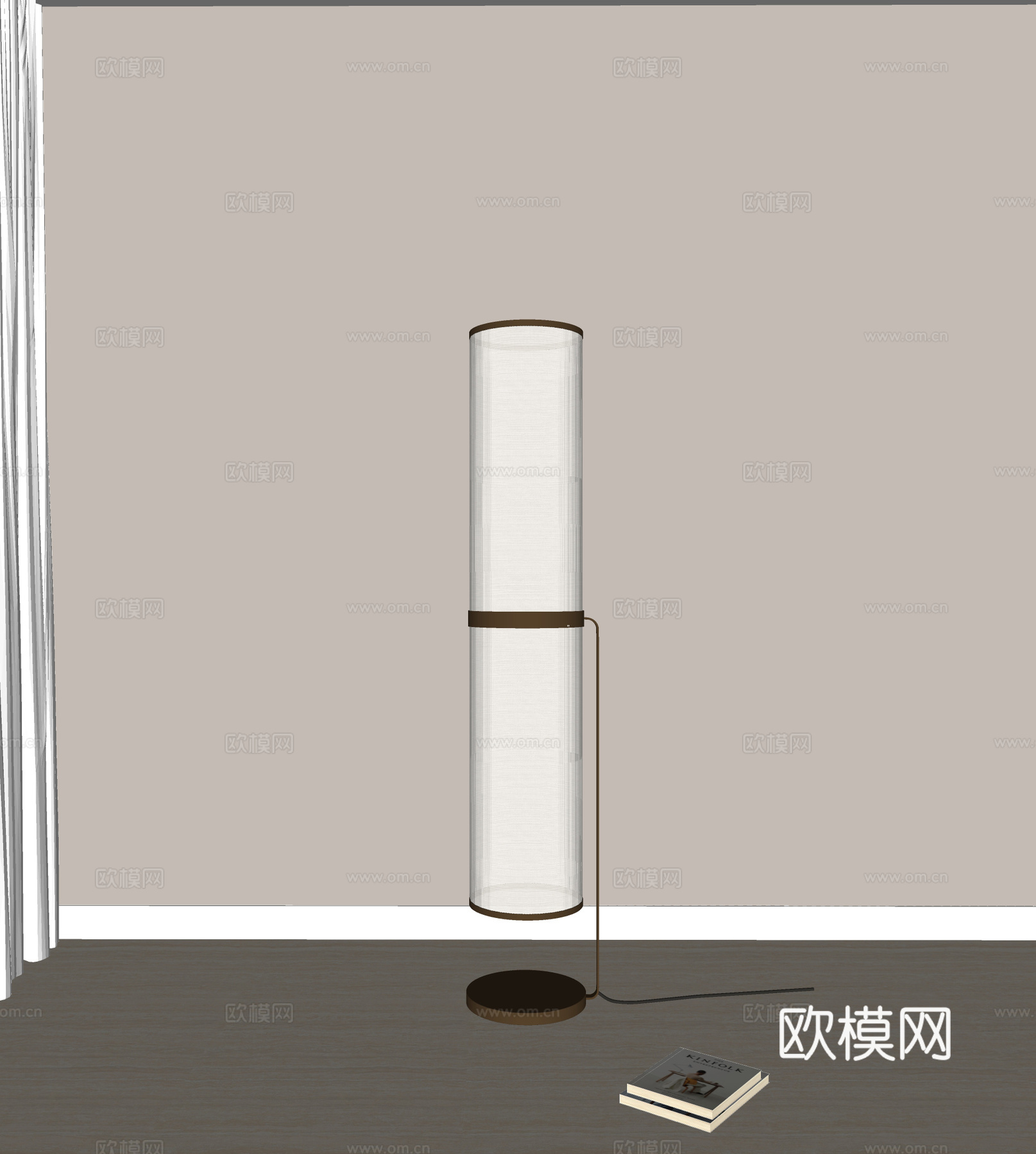 现代轻奢金属落地灯 客厅落地灯 书房落地灯 复古落地灯su模型