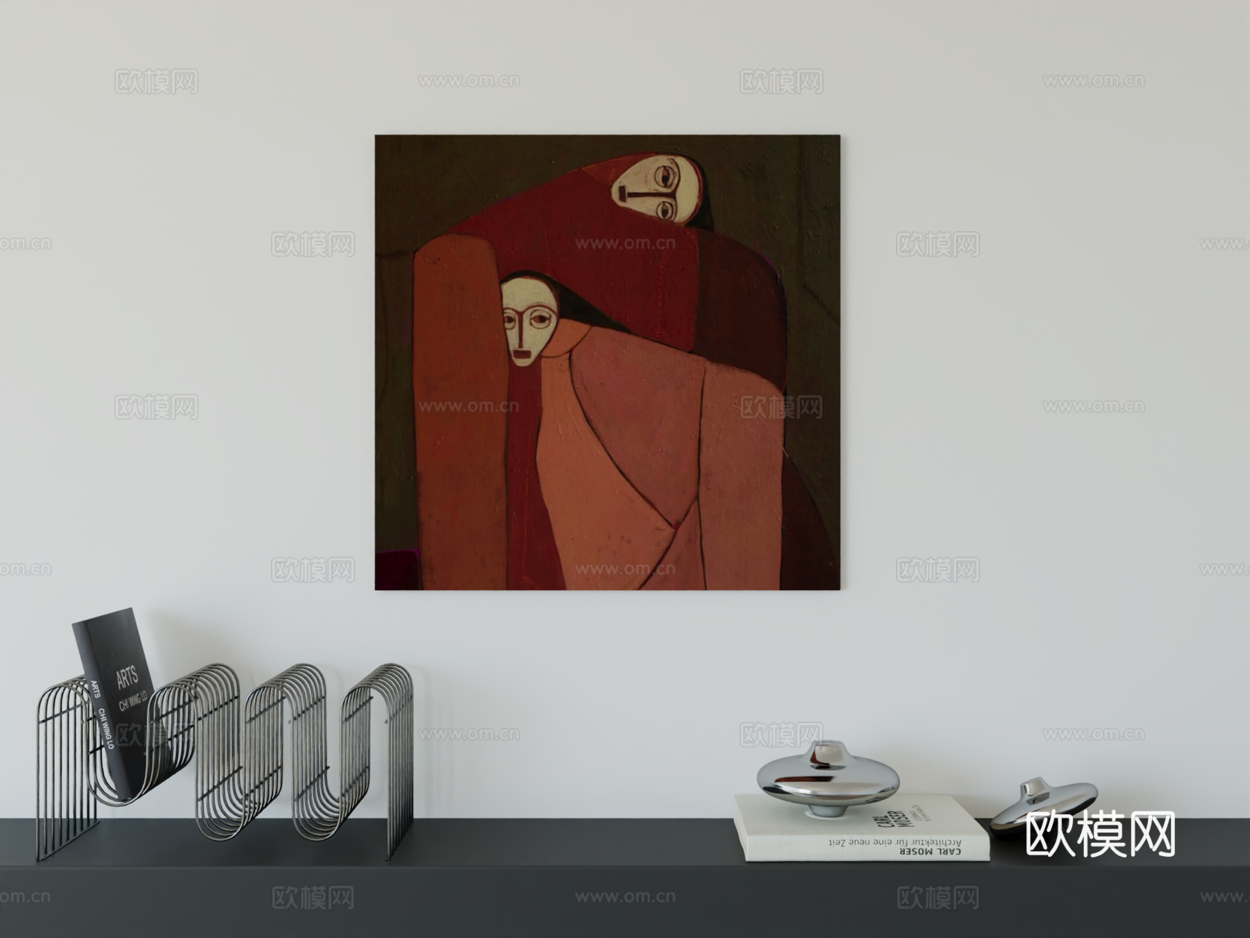 现代简约挂画包豪斯艺术挂画3d模型